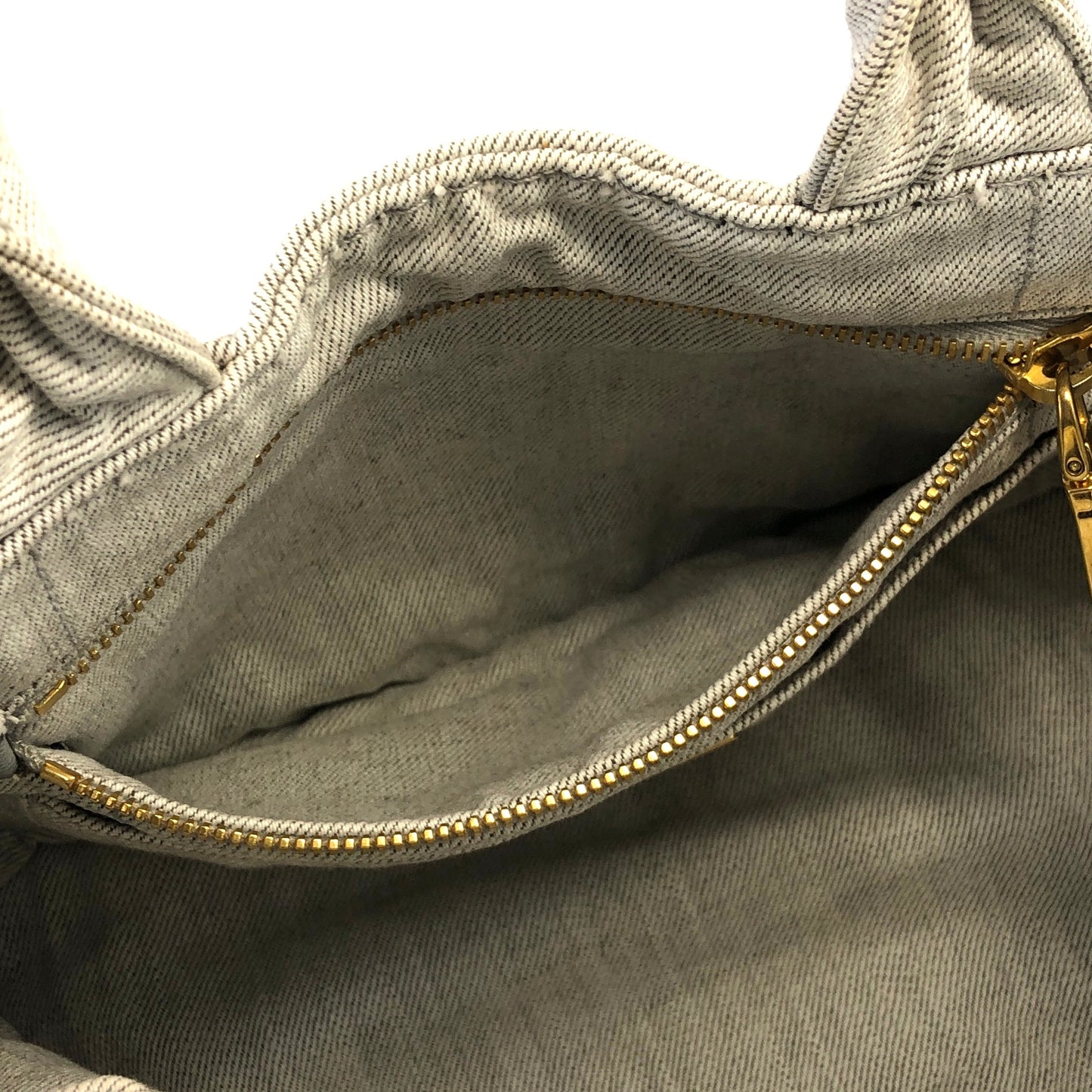 PRADA Canapa Canvas Totebag Shoulder bag Light Gray Vintage h4aifs