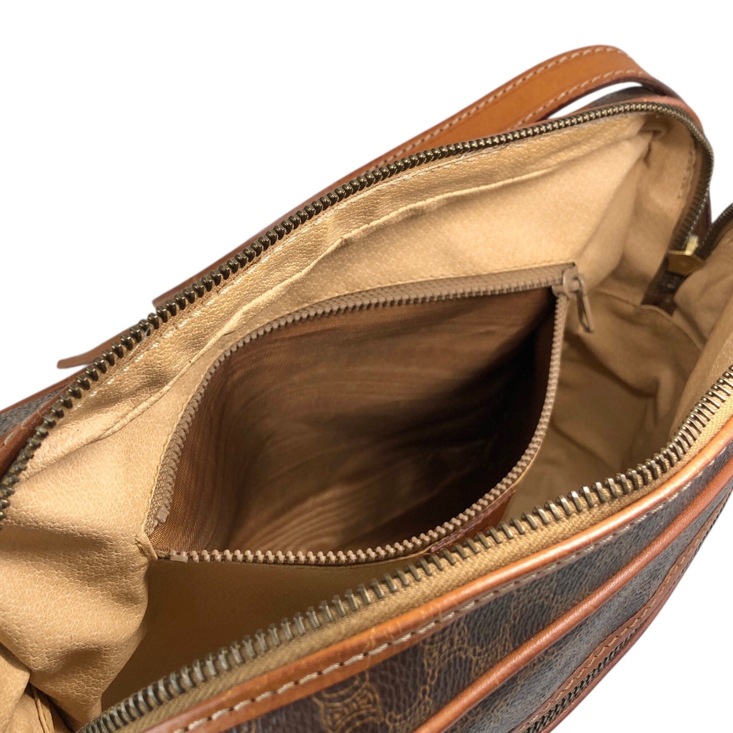 CELINE Macadam Blason Shoulder bag Brown Vintage jbdzhb