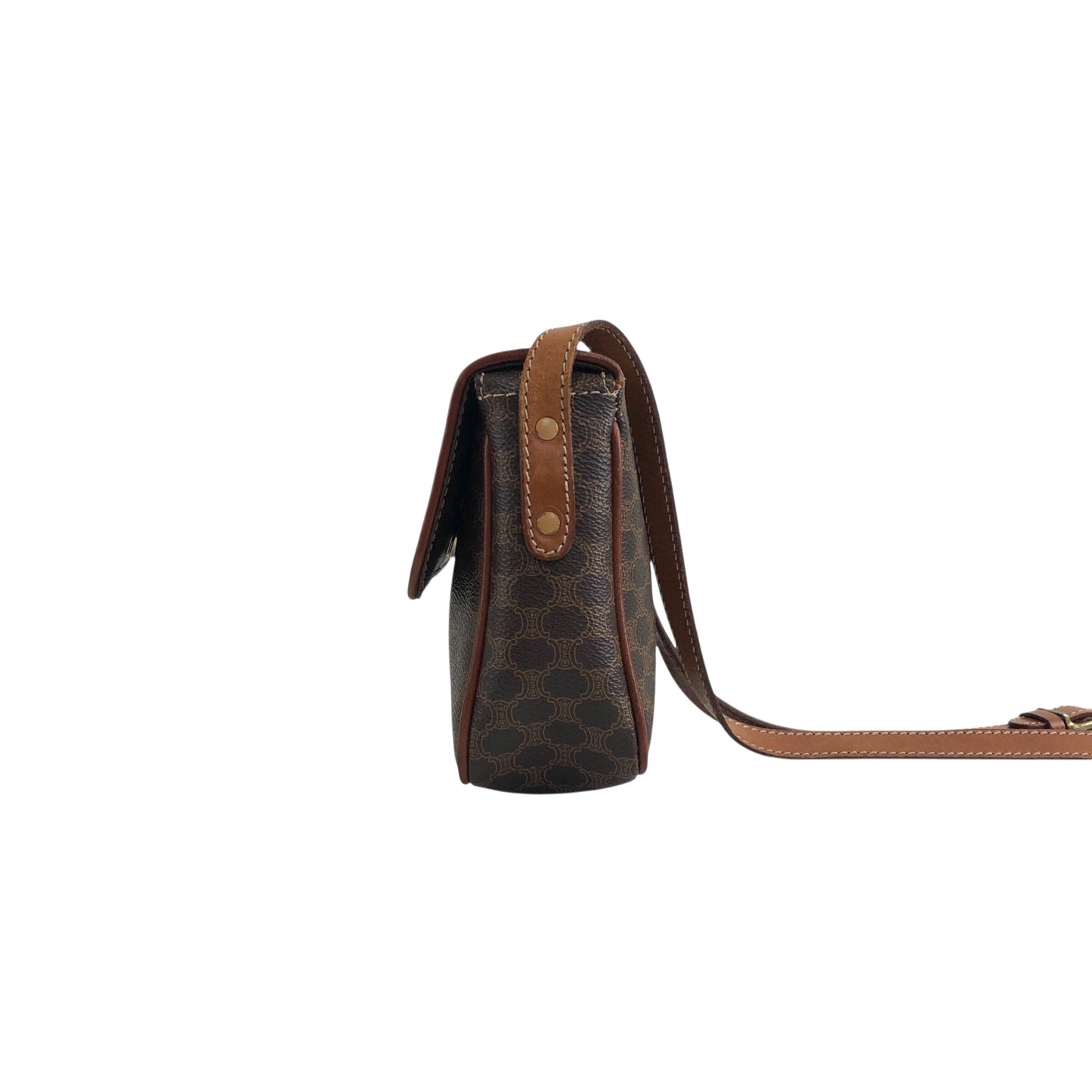CELINE Macadam Blason Shoulder bag Brown Vintage 2d8taf
