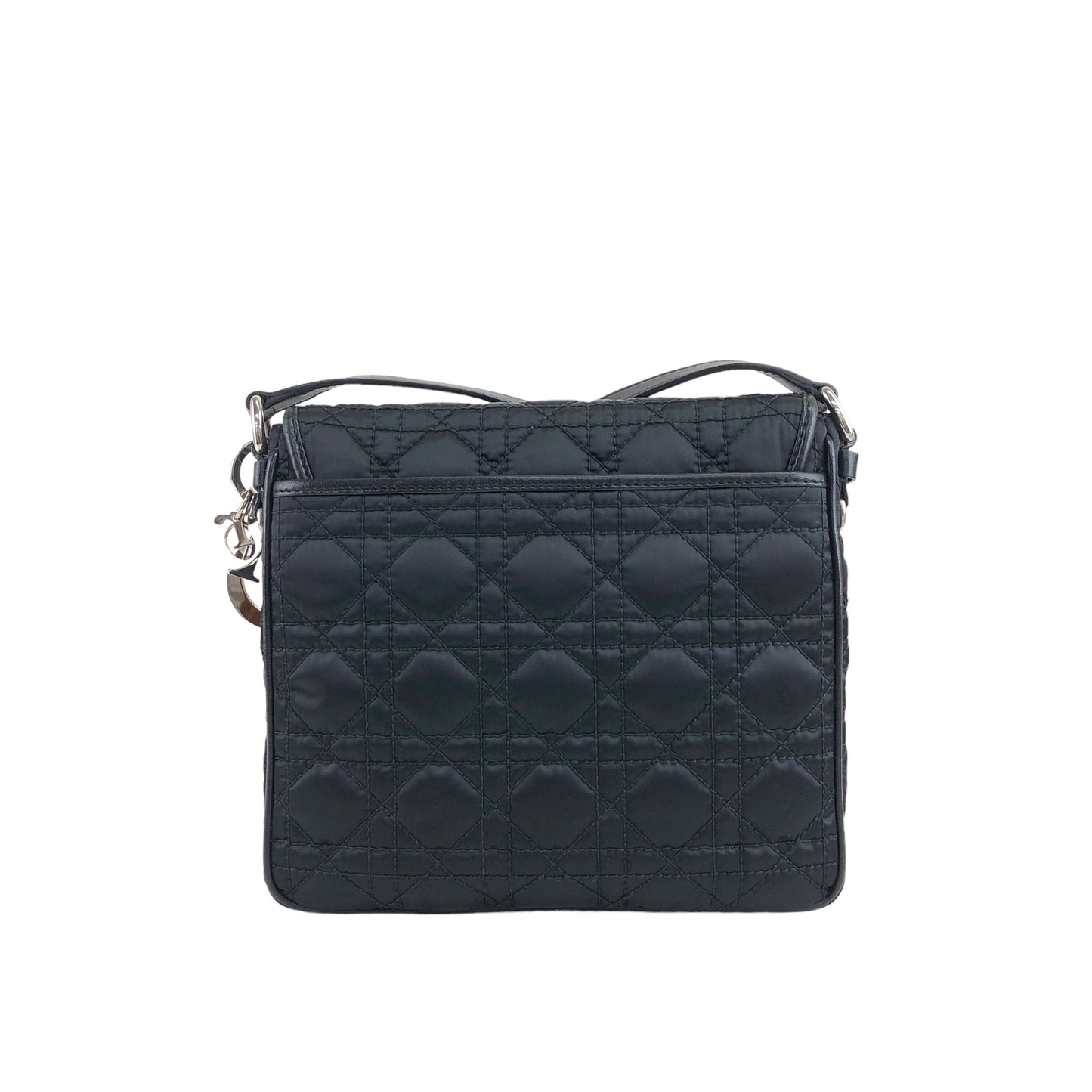 Christian Dior Cannage Logo Charm Turn Lock 單肩包 黑色 復古 swmt7e