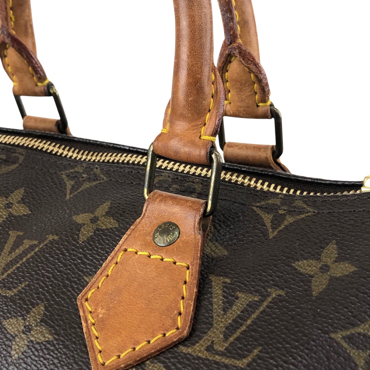 LOUIS VUITTON Monogram Small Boston bag Handbag Brown Vintage 7ppyum
