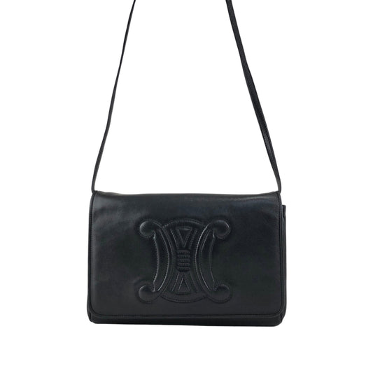 CELINE Blason Shoulder bag Black Vintage tuhbjd
