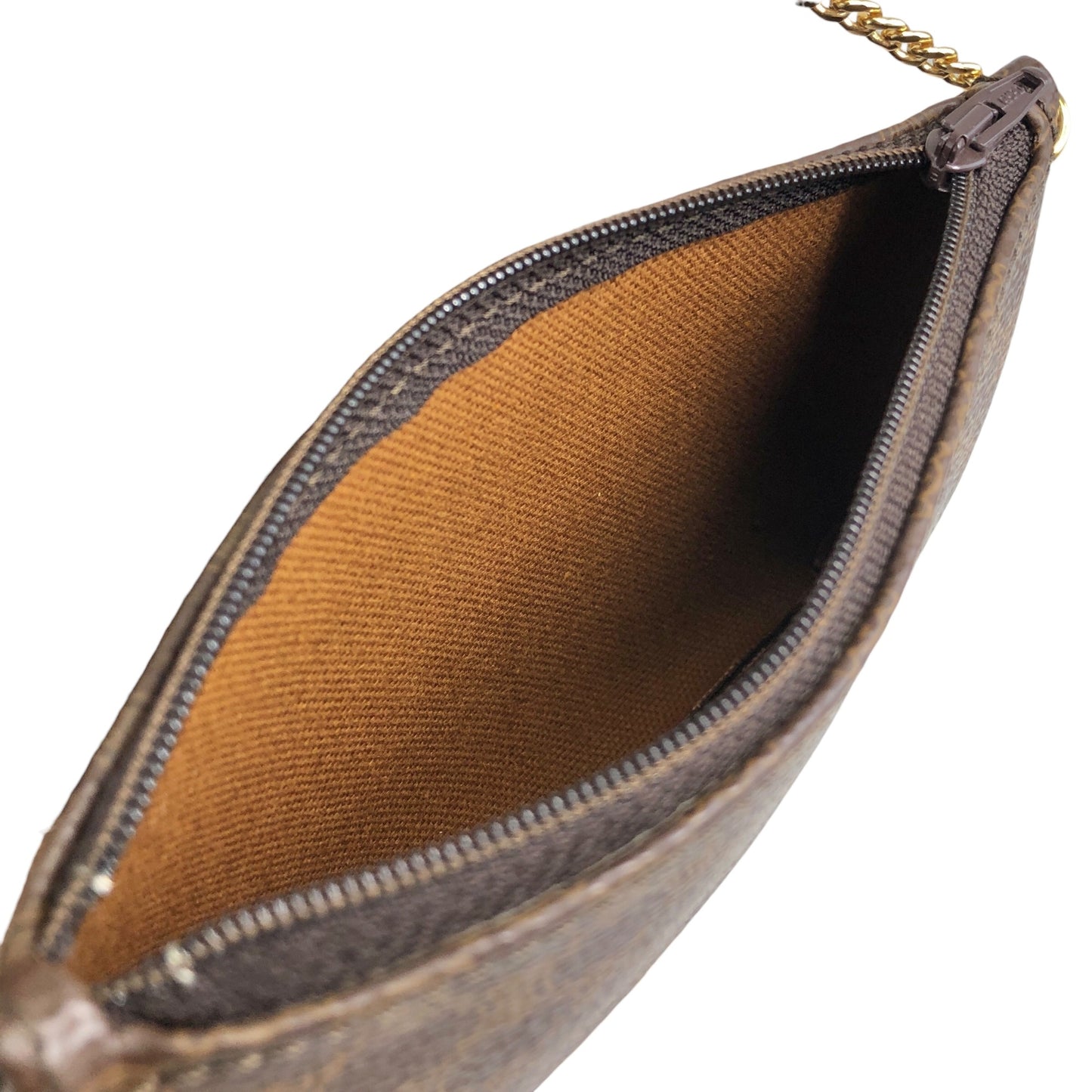 CELINE Macadam Blason Drawstring Shoulder bag Brown Vintage xfu8ij