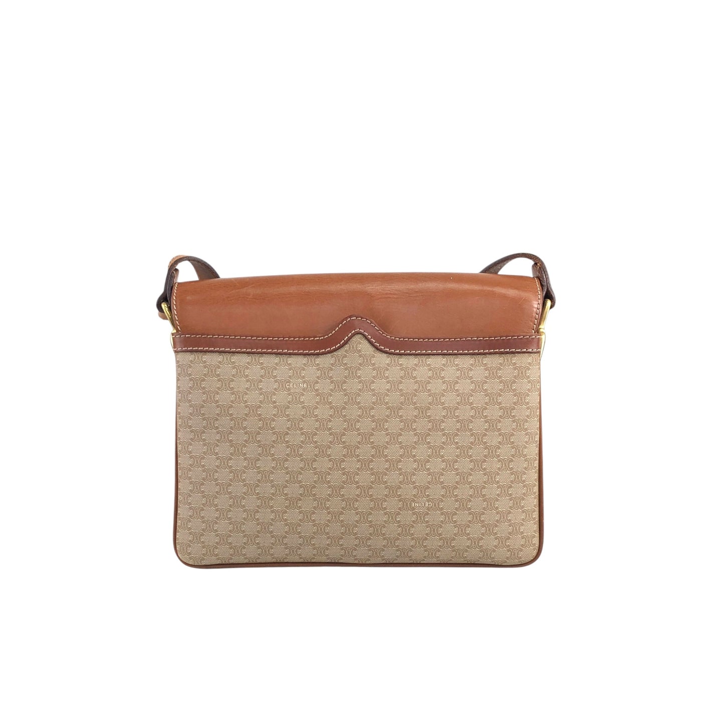 CELINE Macadam Blason Shoulder bag Beige Vintage hwdc65