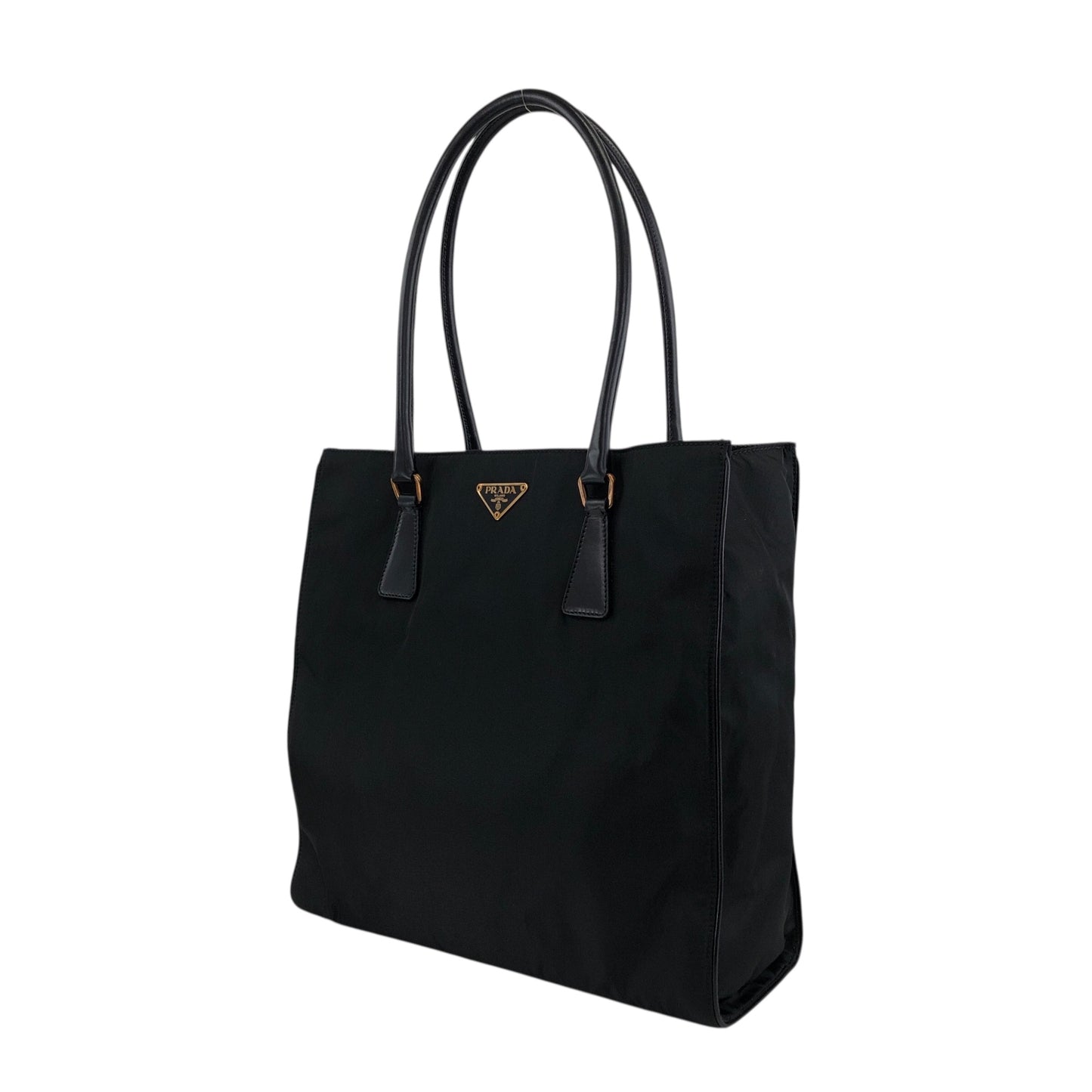 PRADA Tessuto Triangle Logo Totebag Black Vintage hp25fh