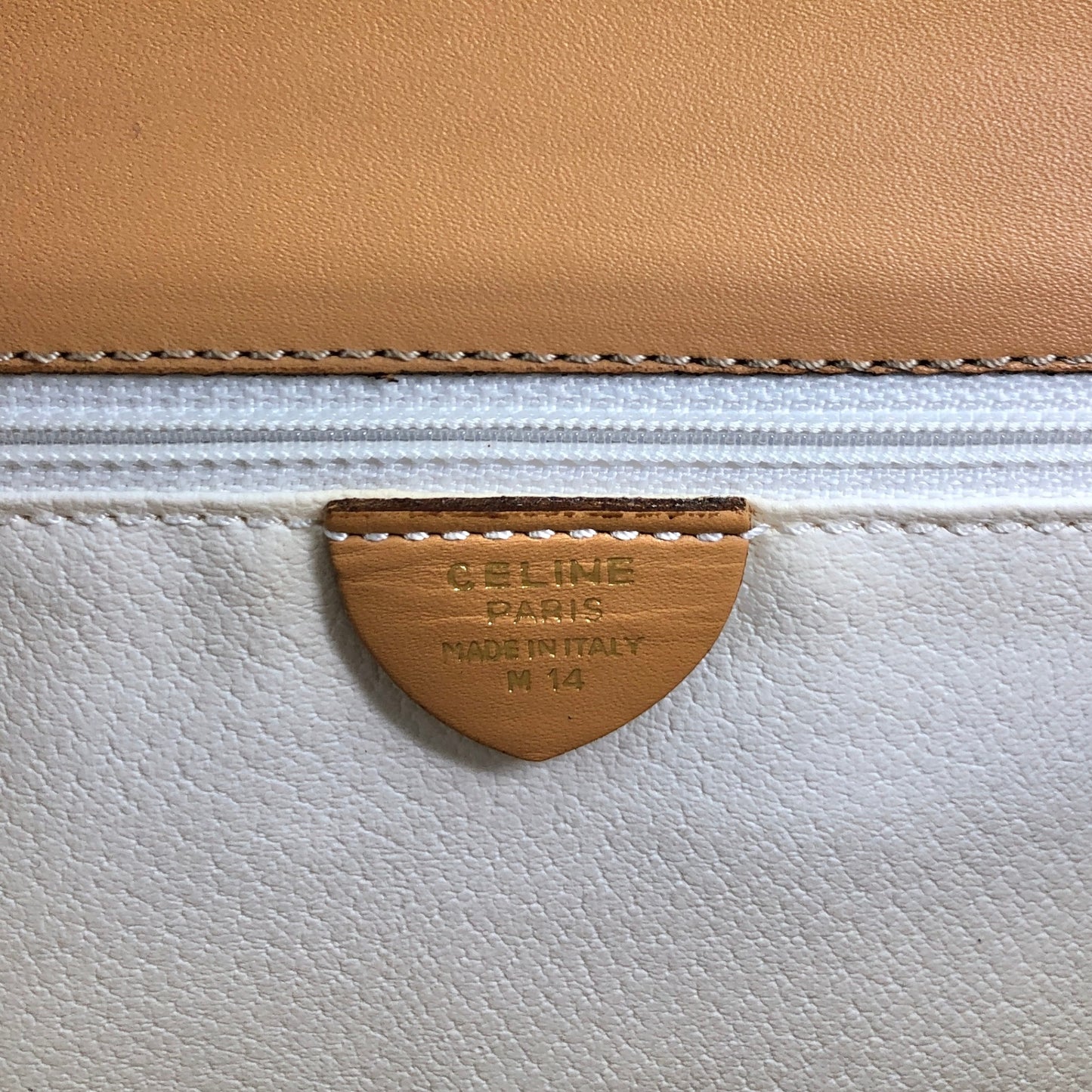 CELINE Macadam Gancini Two-way Top Handle Handbag Shoulder bag White Vintage 5gy5ms