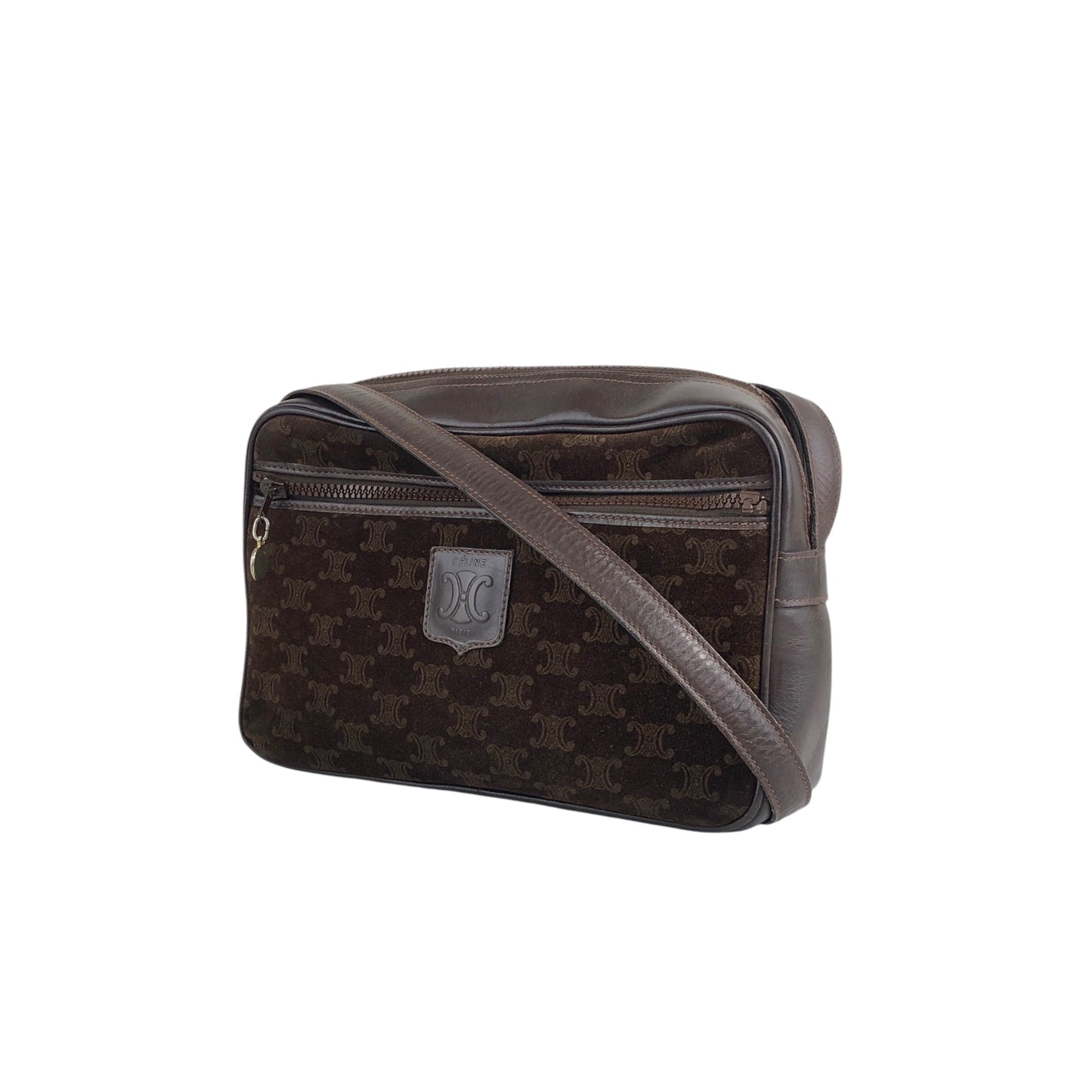 CELINE Blason Shoulder bag Brown Vintage sckbvj