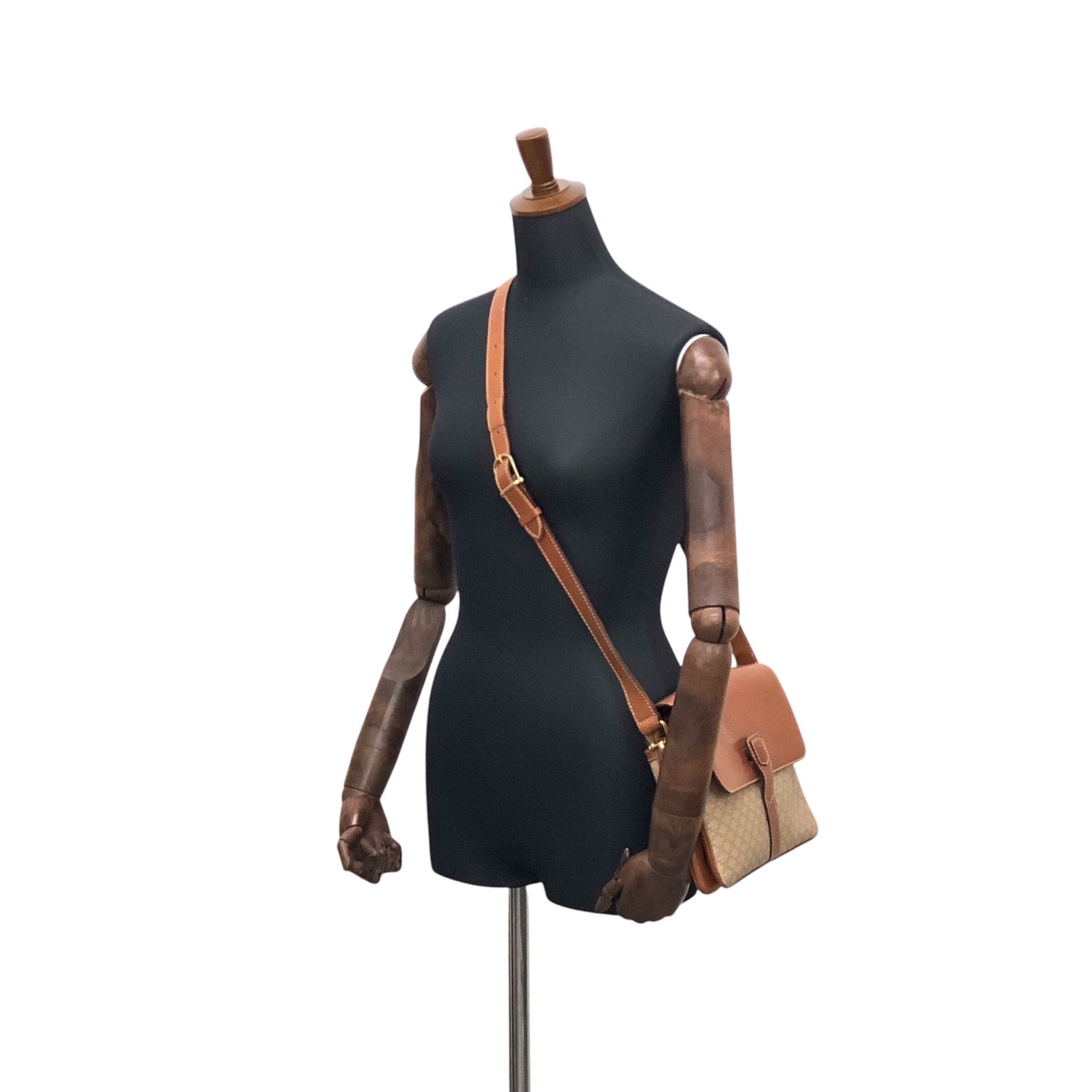 CELINE Macadam Blason Shoulder bag Beige Vintage hwdc65