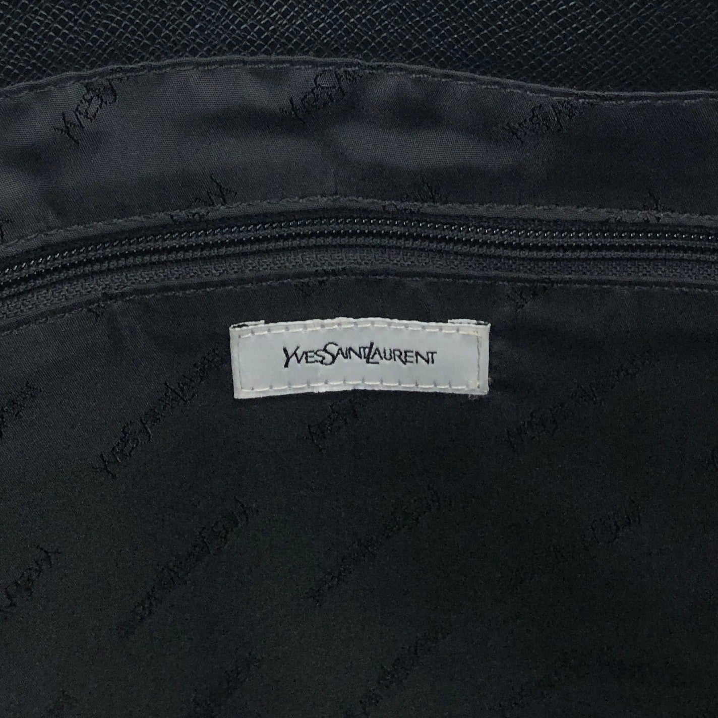 Yves Saint Laurent Logo Handbag Black Vintage 7pcndx
