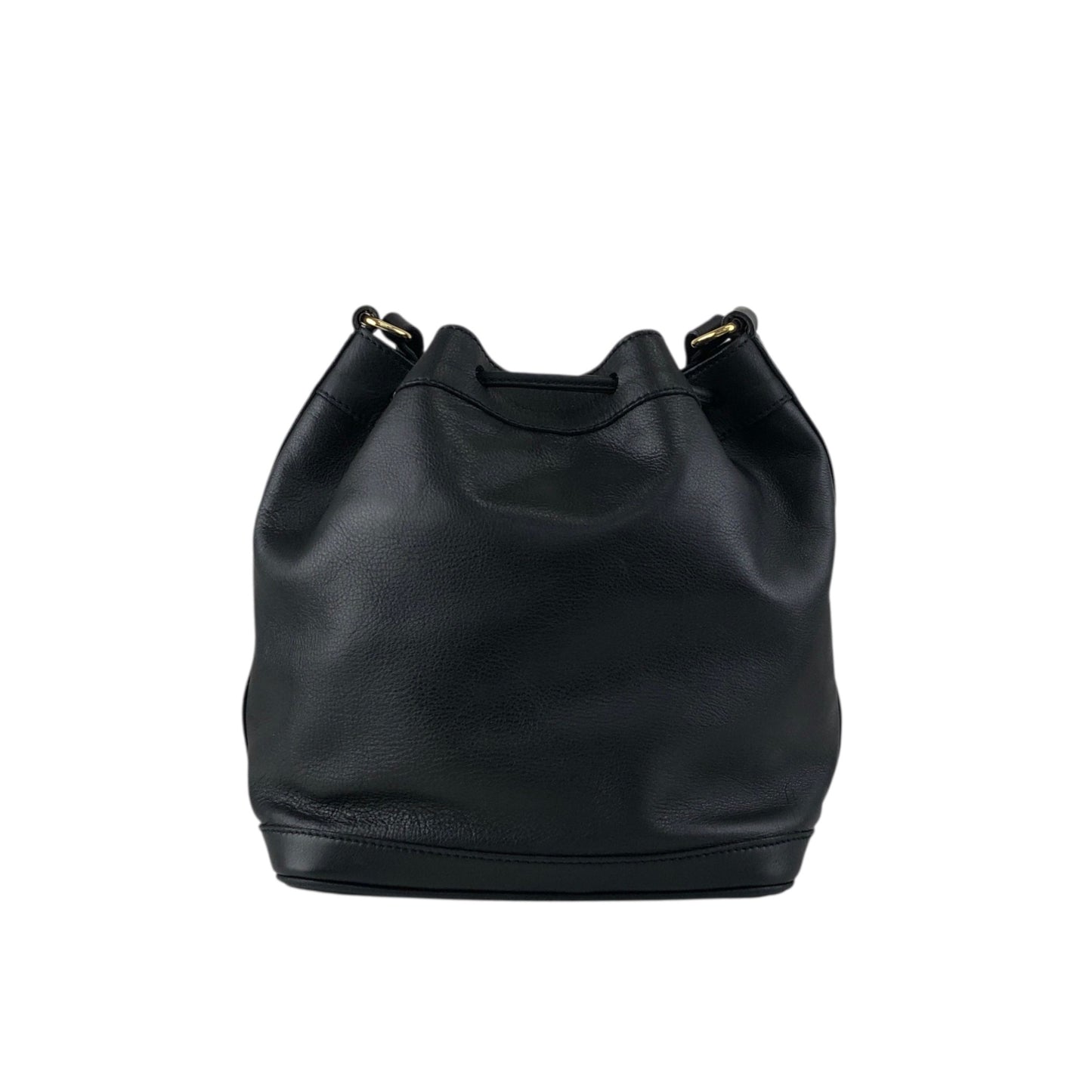 CELINE Blason Gancini Drawstring Shoulder bag Black Vintage 3zj4mf