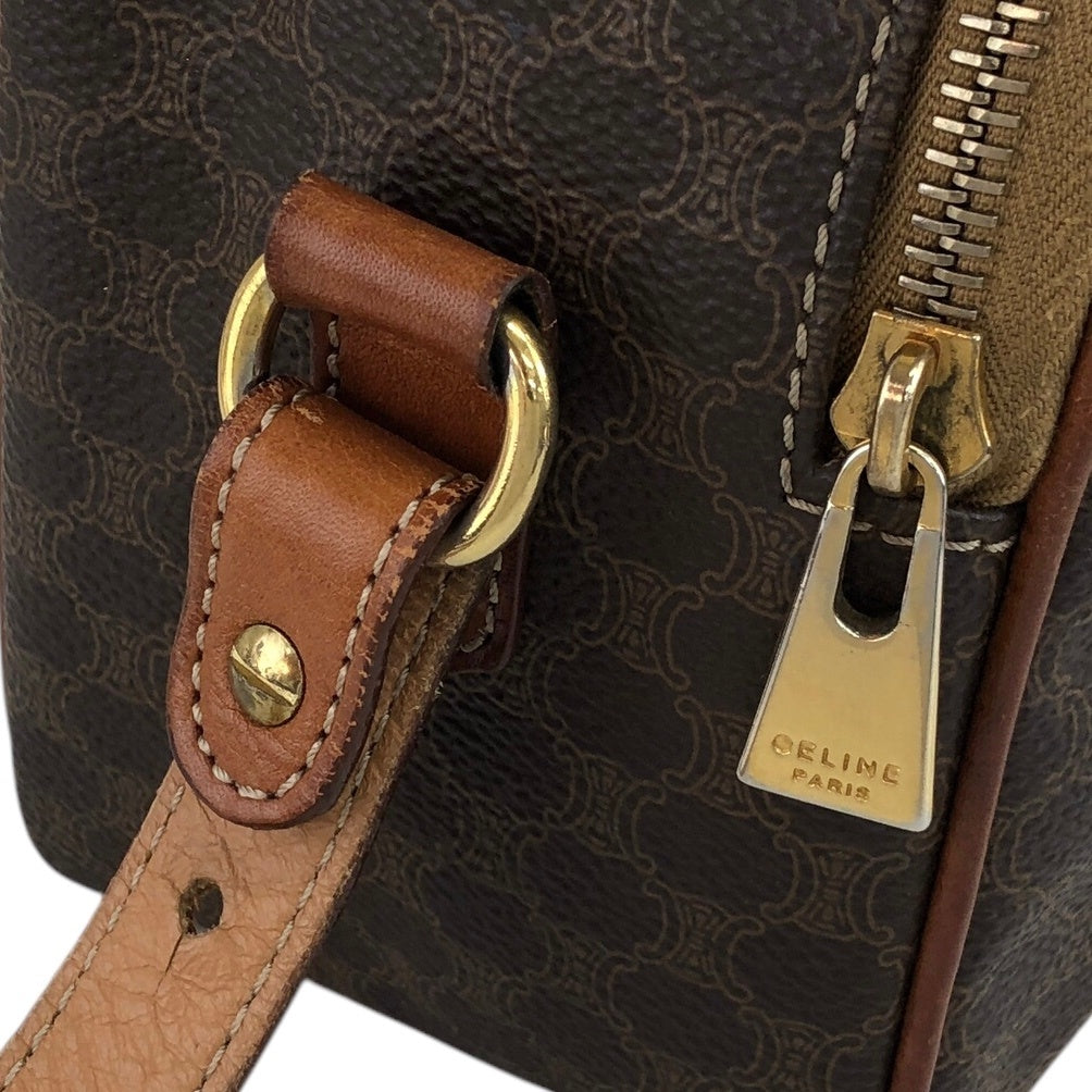 CELINE Macadam Blason Two-way Handbag Shoulder bag Brown Vintage 8rtyi2