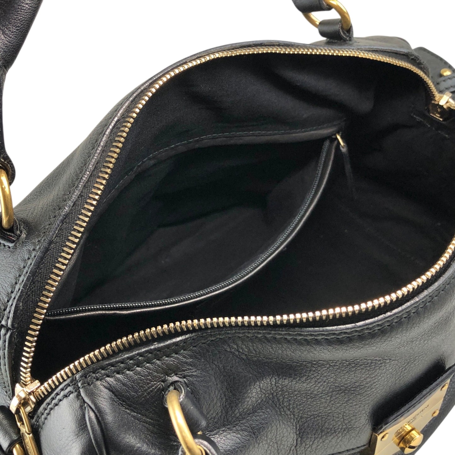 Yves Saint Laurent Two-way Handbag Shoulder bag Black Vintage wu64ez