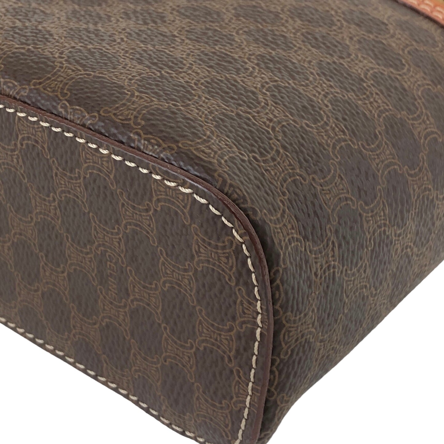 CELINE Macadam Blason Handbag Vanity bag Brown Vintage vekvc3