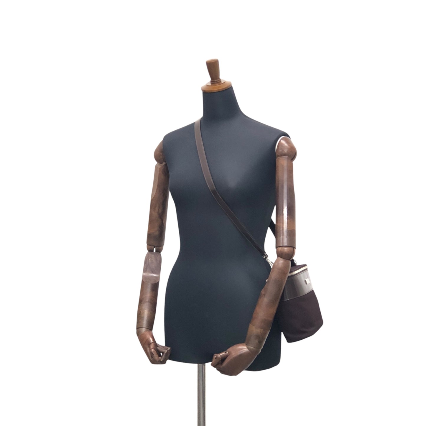 CELINE Logo Two-way Handbag Shoulder bag Vanity bag Brown Vintage 28p7yu