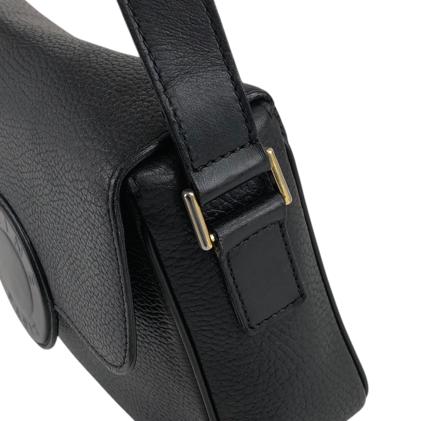 CELINE Circle Logo Shoulder bag Black Vintage bz4cv2
