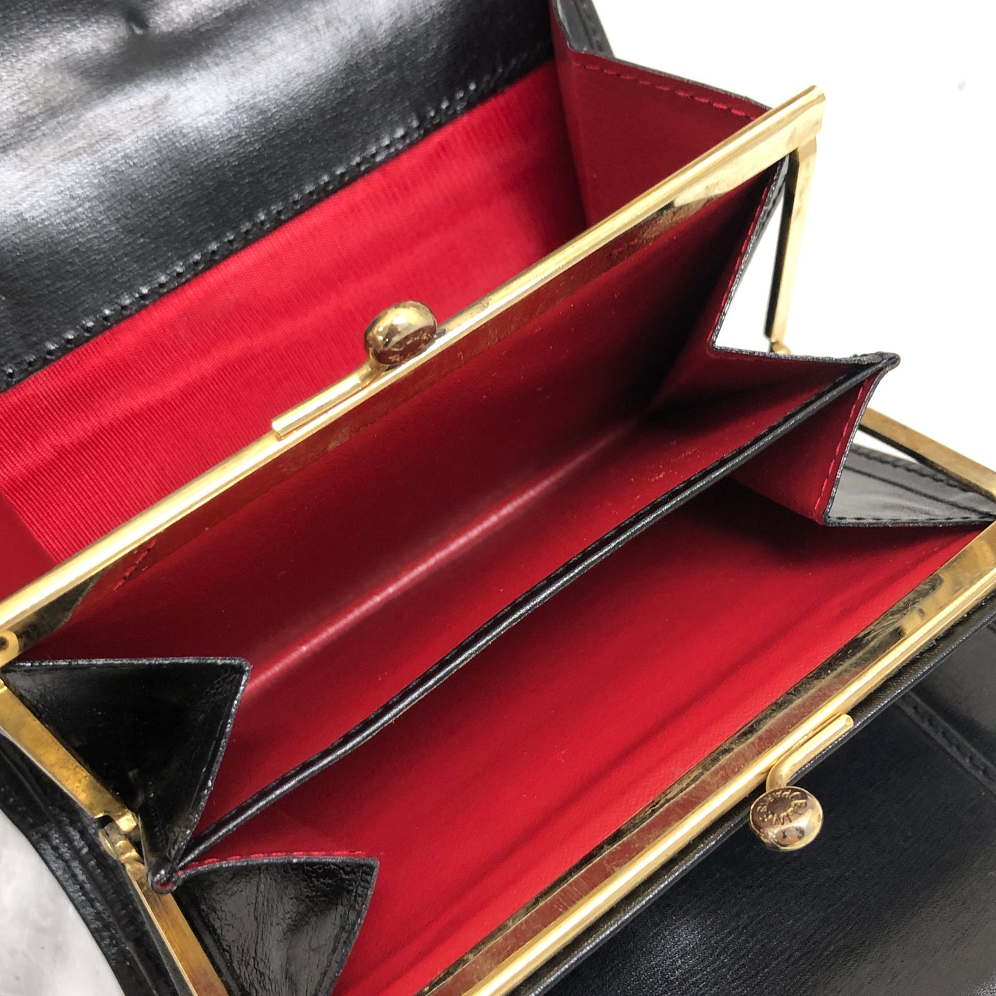 CELINE Starball Leather Trifold Wallet Black Vintage 7j572s