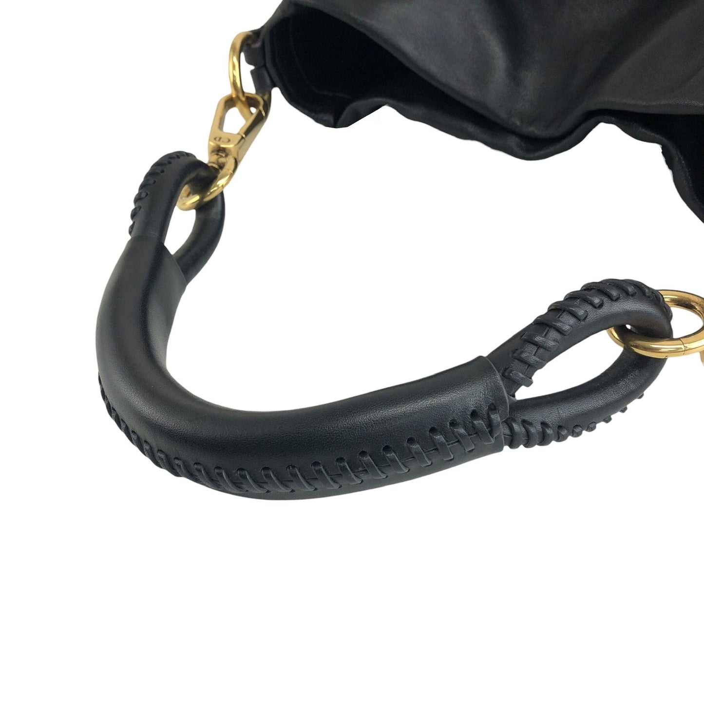 Christian Dior Logo Motif Shoulder bag Black Vintage fudavv