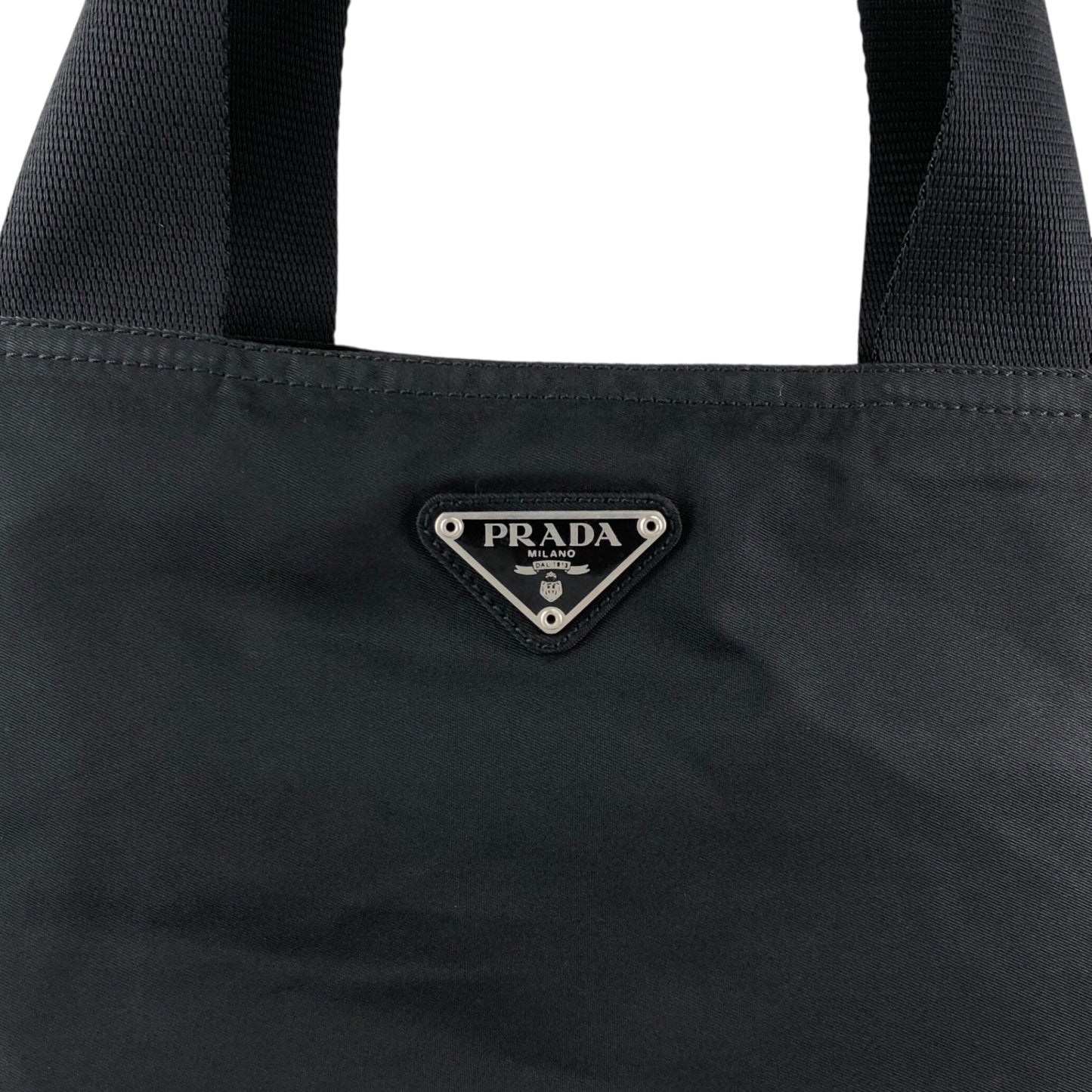 PRADA Tessuto Triangle Logo Totebag Black Vintage dmp62y
