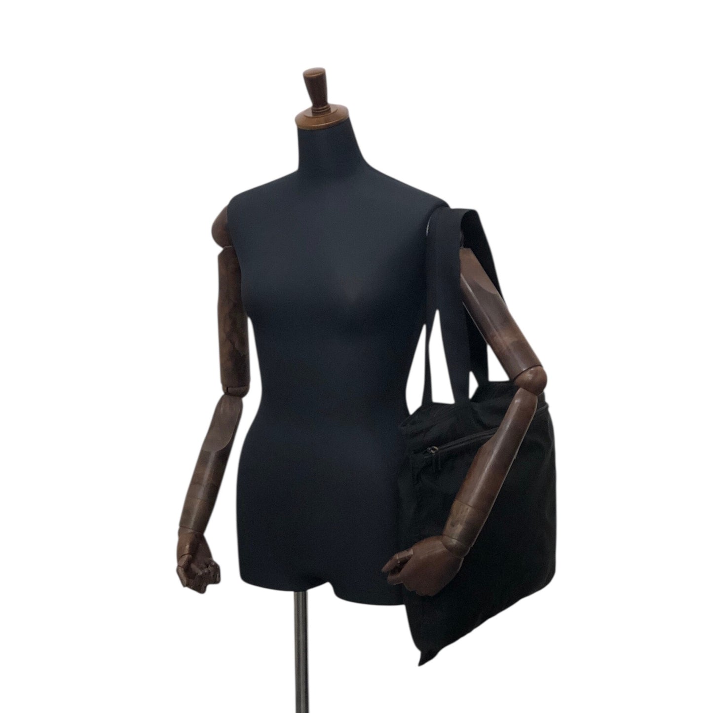PRADA Tessuto Triangle Logo Shoulder bag Totebag Black Vintage sxxj7i