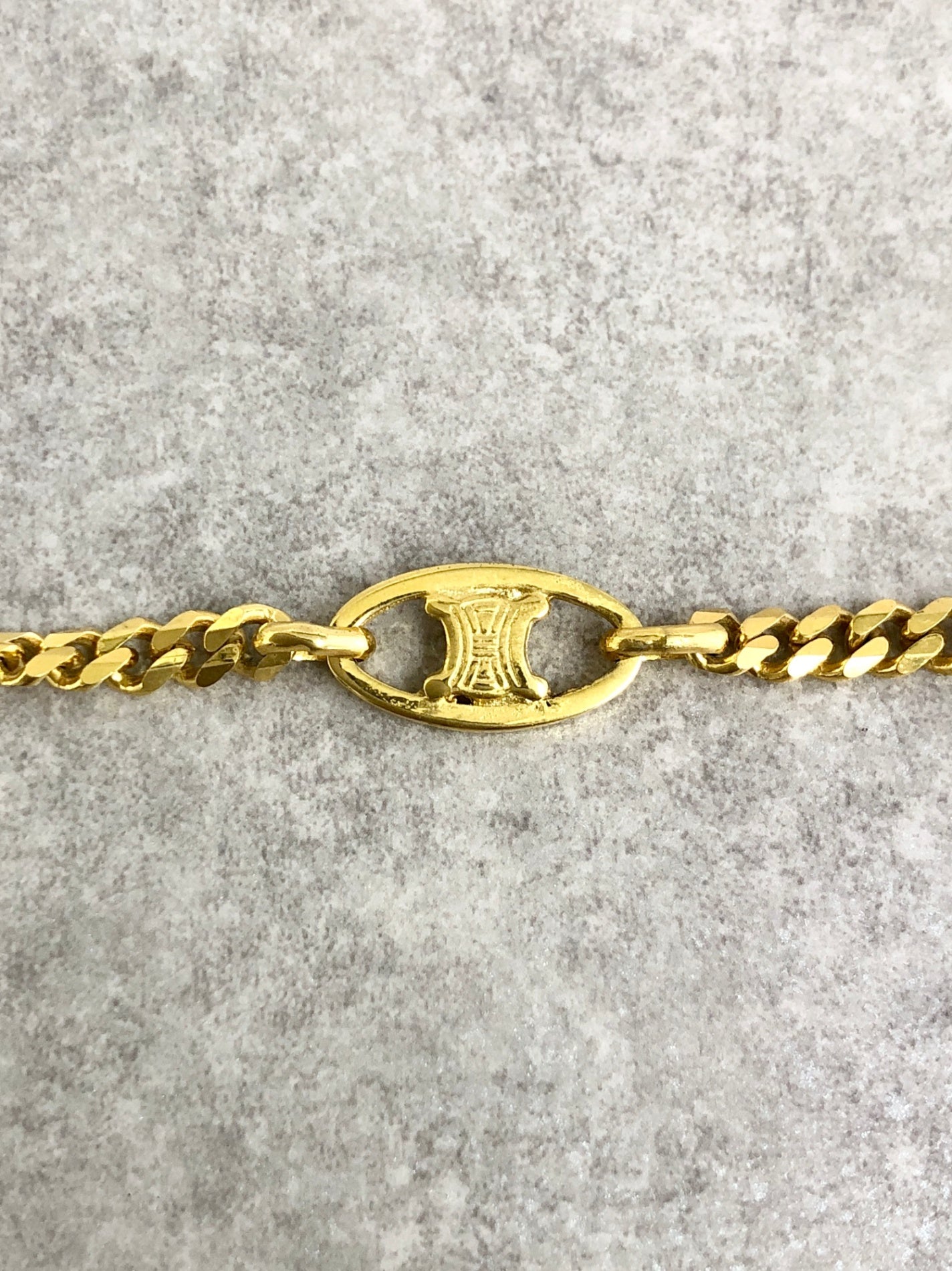 CELINE Blason Bracelet Gold Vintage 4w8ads