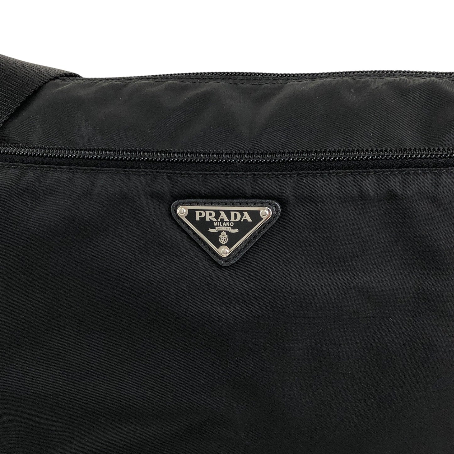 PRADA Triangle Logo Shoulder bag Black Vintage ik68if