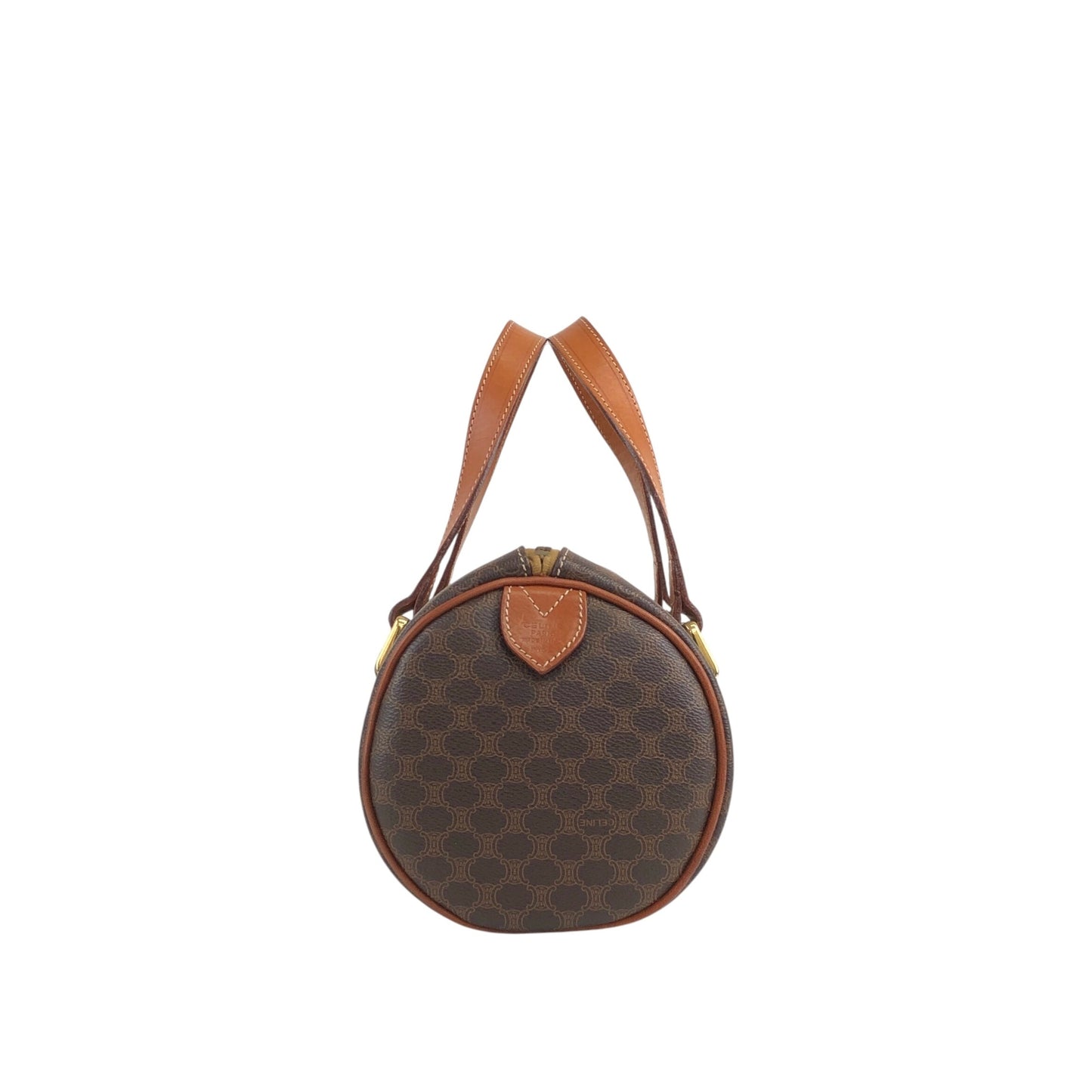 CELINE Macadam Blason Two-way Handbag Shoulder bag Brown Vintage tj3xfx
