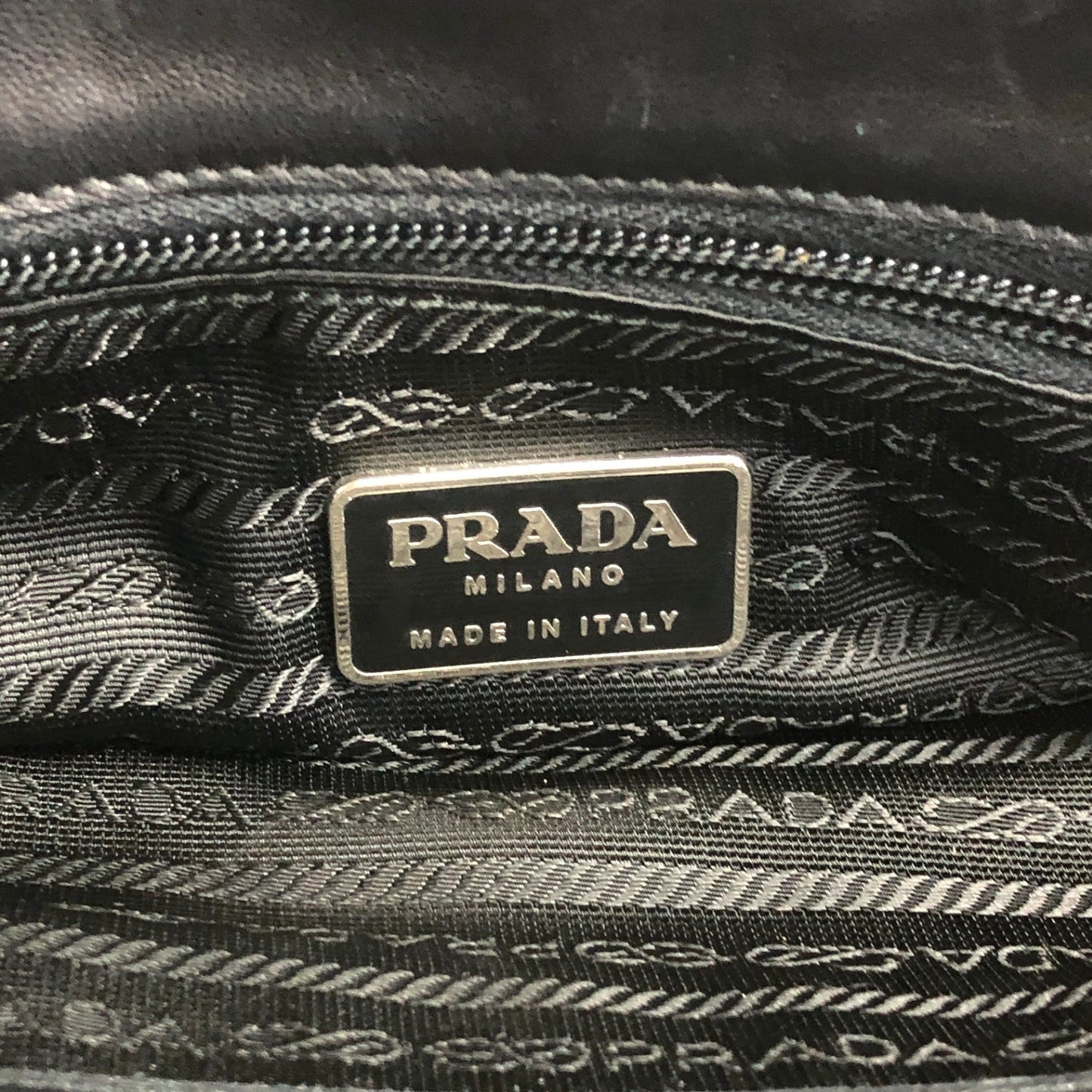 PRADA Triangle Logo Shoulder bag Totebag Black Vintage 8datjk