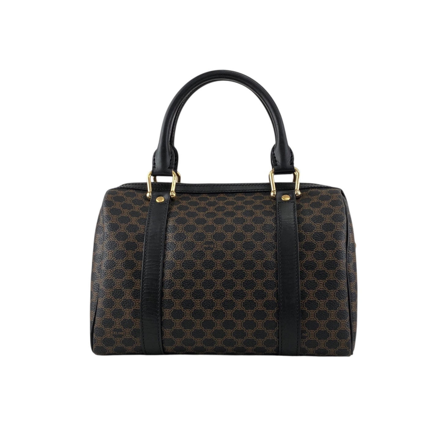 CELINE Macadam Blason Two-way Small Boston bag Shoulder bag Black Vintage 2urwut