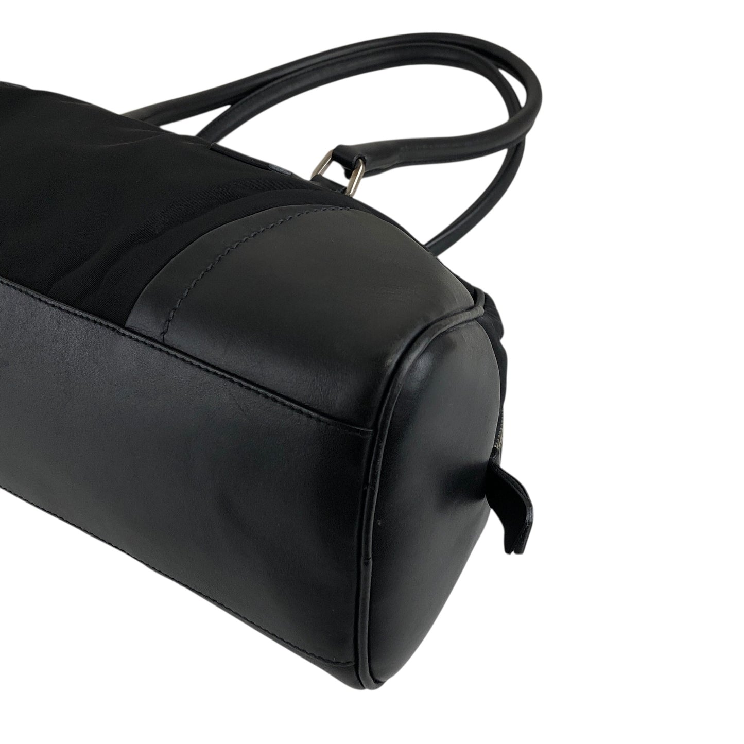 PRADA Triangle Logo Handbag Small Boston bag Black Vintage dhv4zr