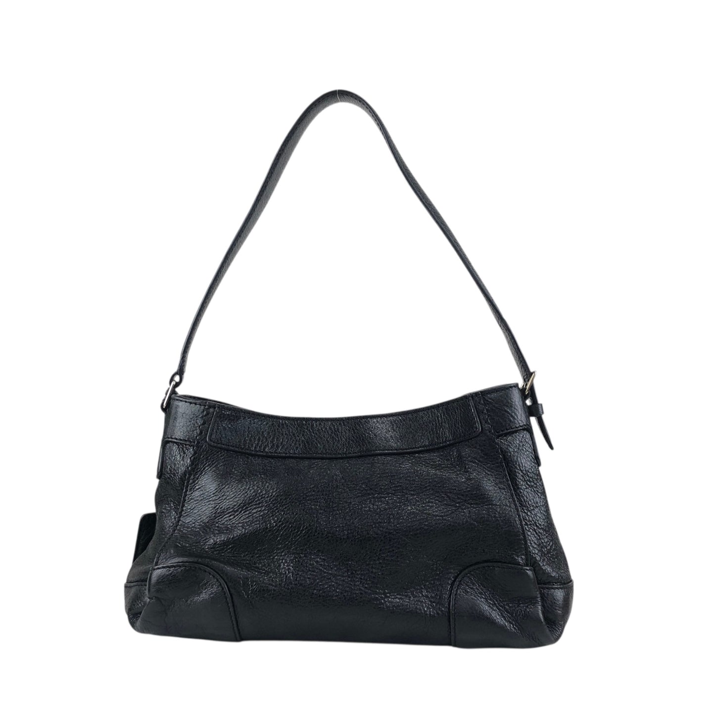CELINE Horse Carriage Logo Handbag Hobobag Black Vintage hieixd