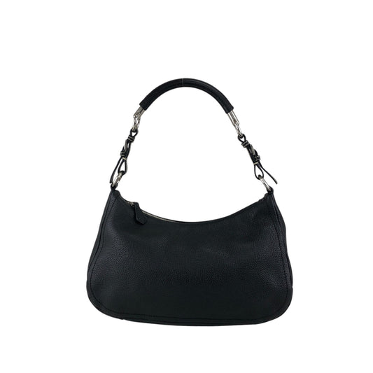PRADA Triangle Logo Shoulder bag Hobobag Black Vintage 5at4nv