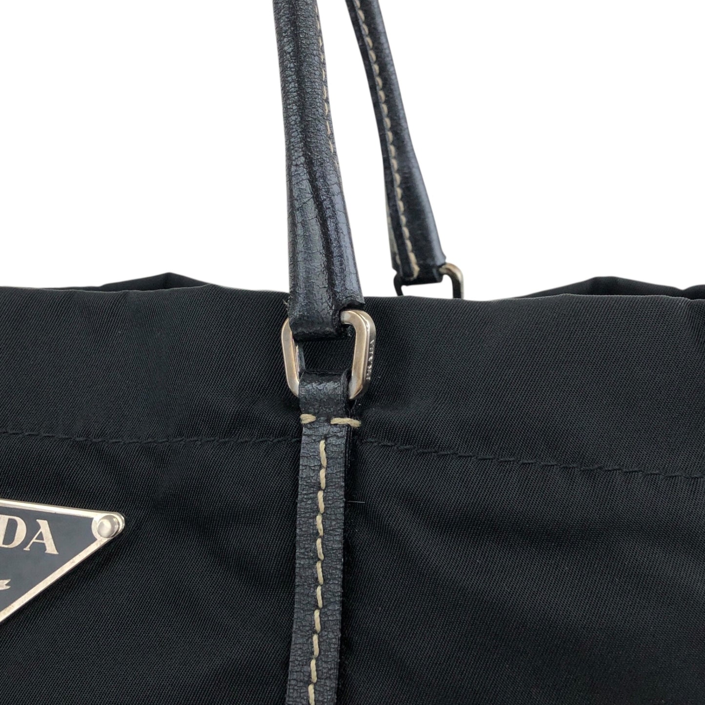 PRADA Tessuto Triangle Logo Totebag Black Vintage z2xxbv