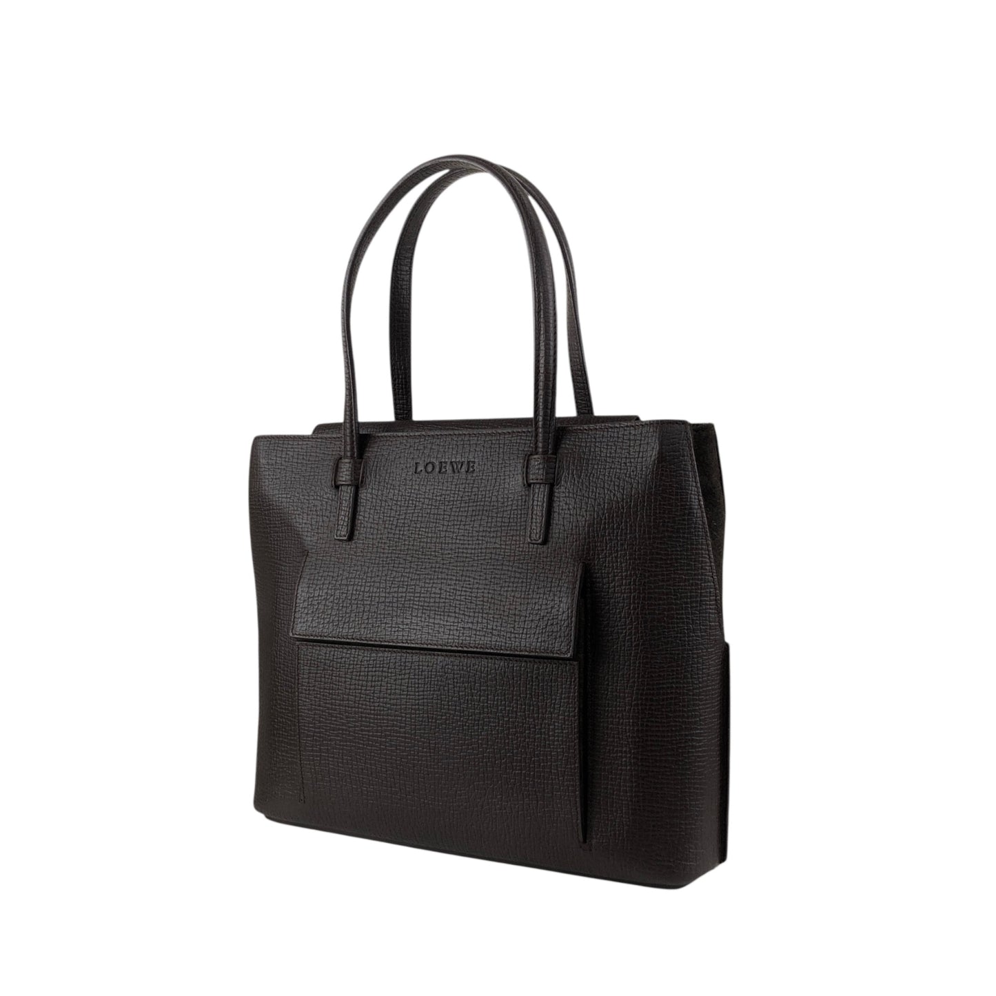 LOEWE Logo Embossed Handbag Brown Vintage zfvfp7