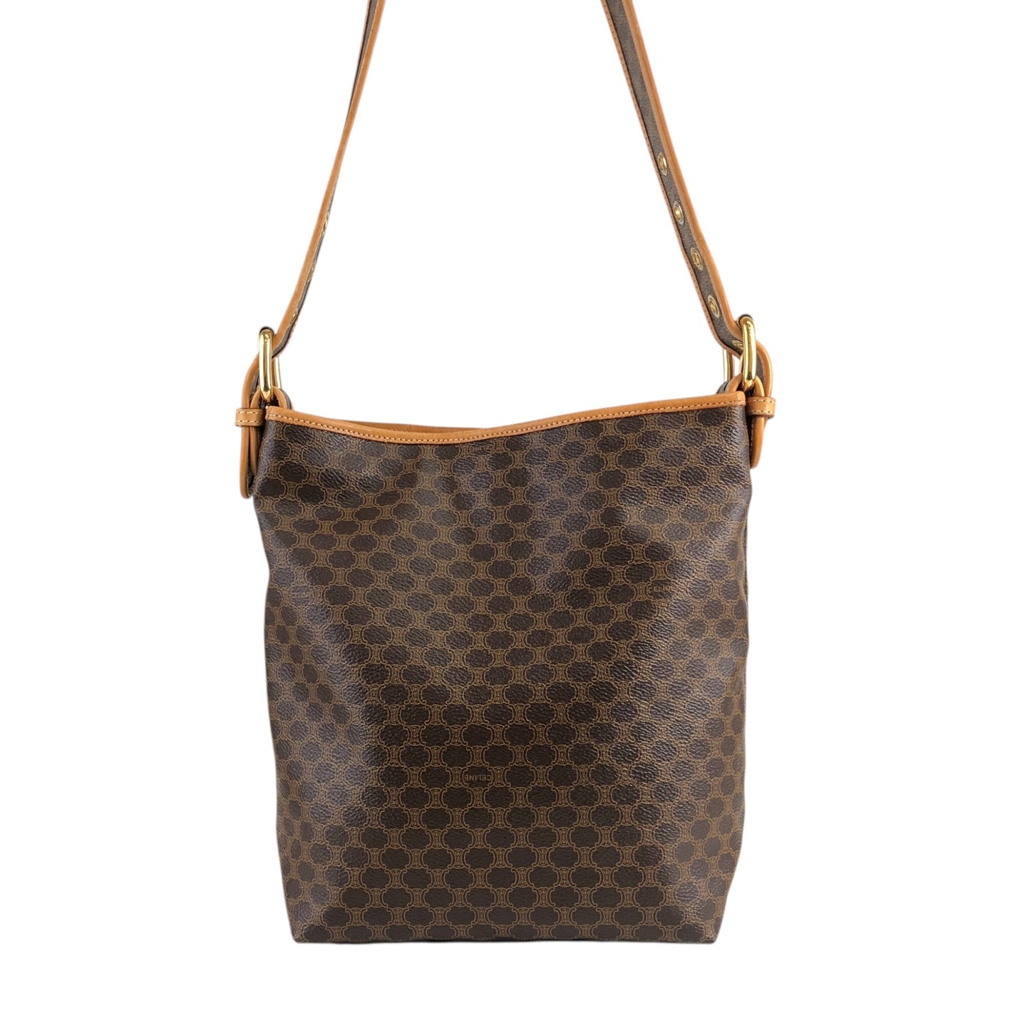 CELINE Macadam Shoulder bag Brown Vintage f23gdx