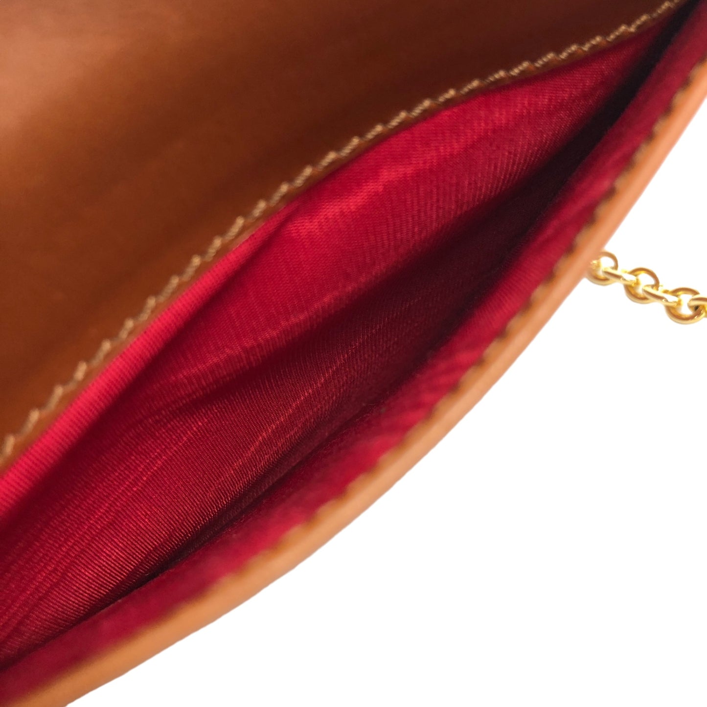 CELINE Starball Leather Small Chain Shoulder bag Brown Vintage spbb4m