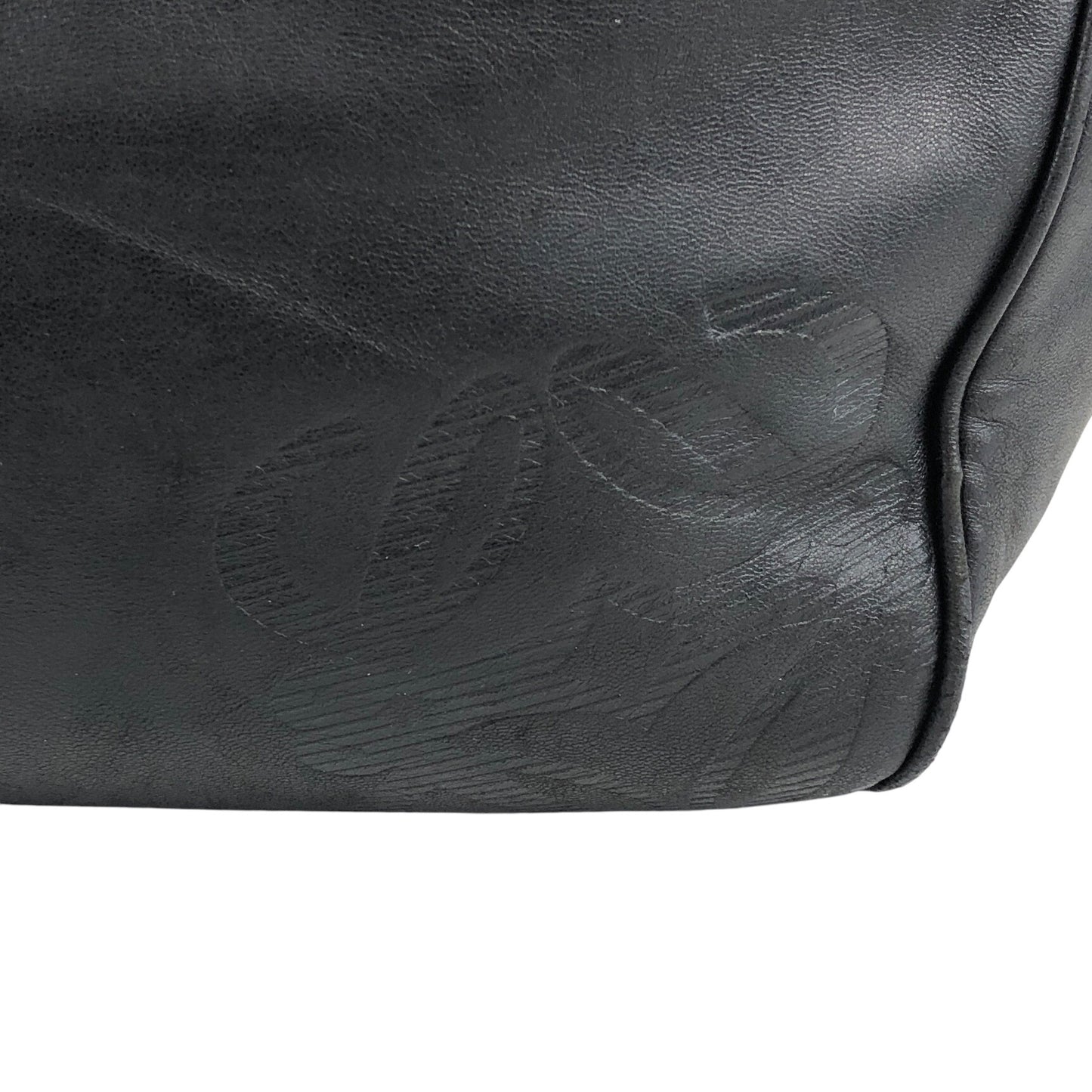 LOEWE Anagram Drawstring Handbag Black Vintage nggky5