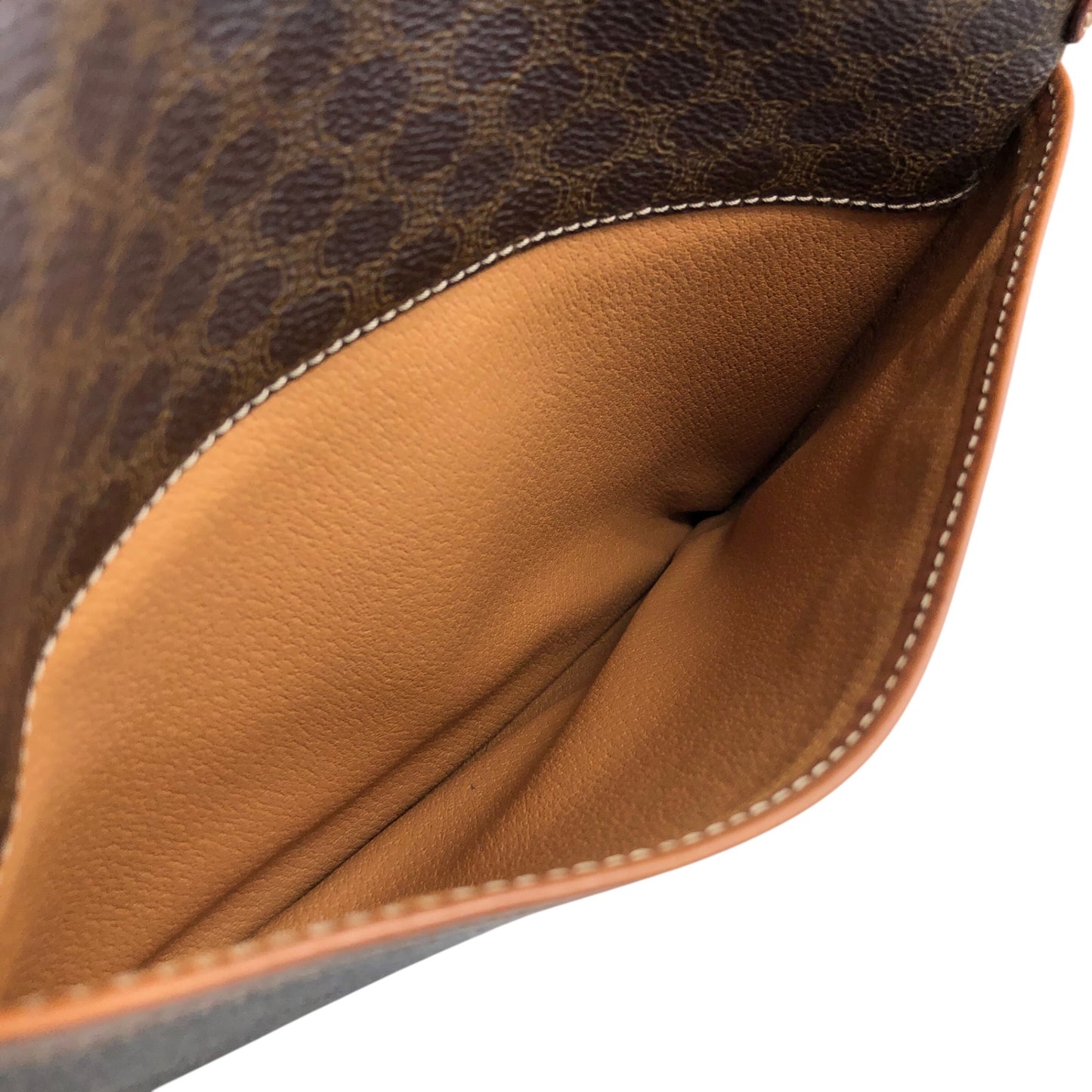 CELINE Macadam Blason Front Buckle Shoulder bag Brown Vintage yanyh7