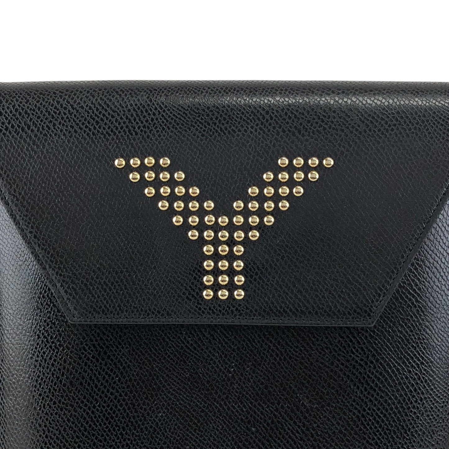 Yves Saint Laurent Logo Stitch Shoulder bag Black Vintage umrsfj