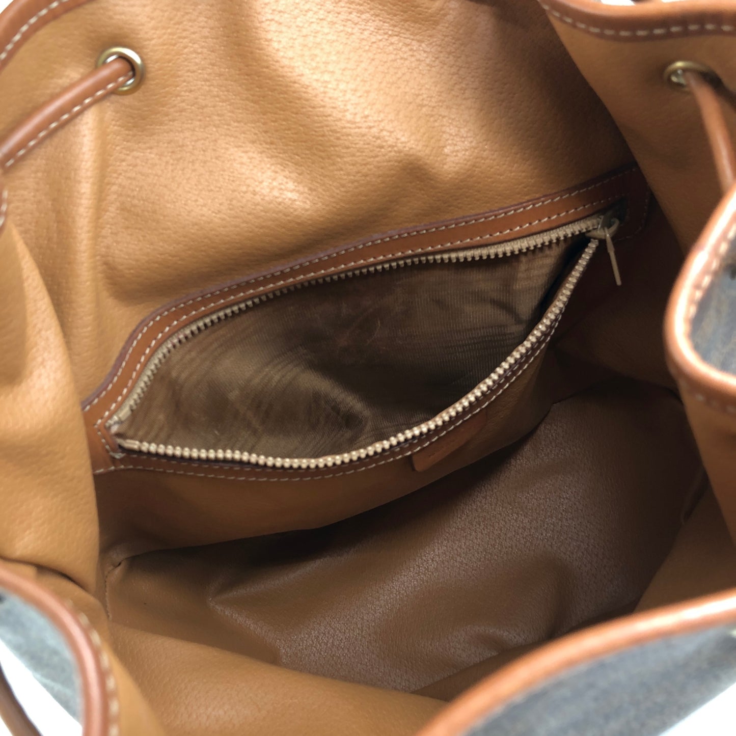 CELINE Macadam Front Buckle Backpack Brown Vintage 6yeab5