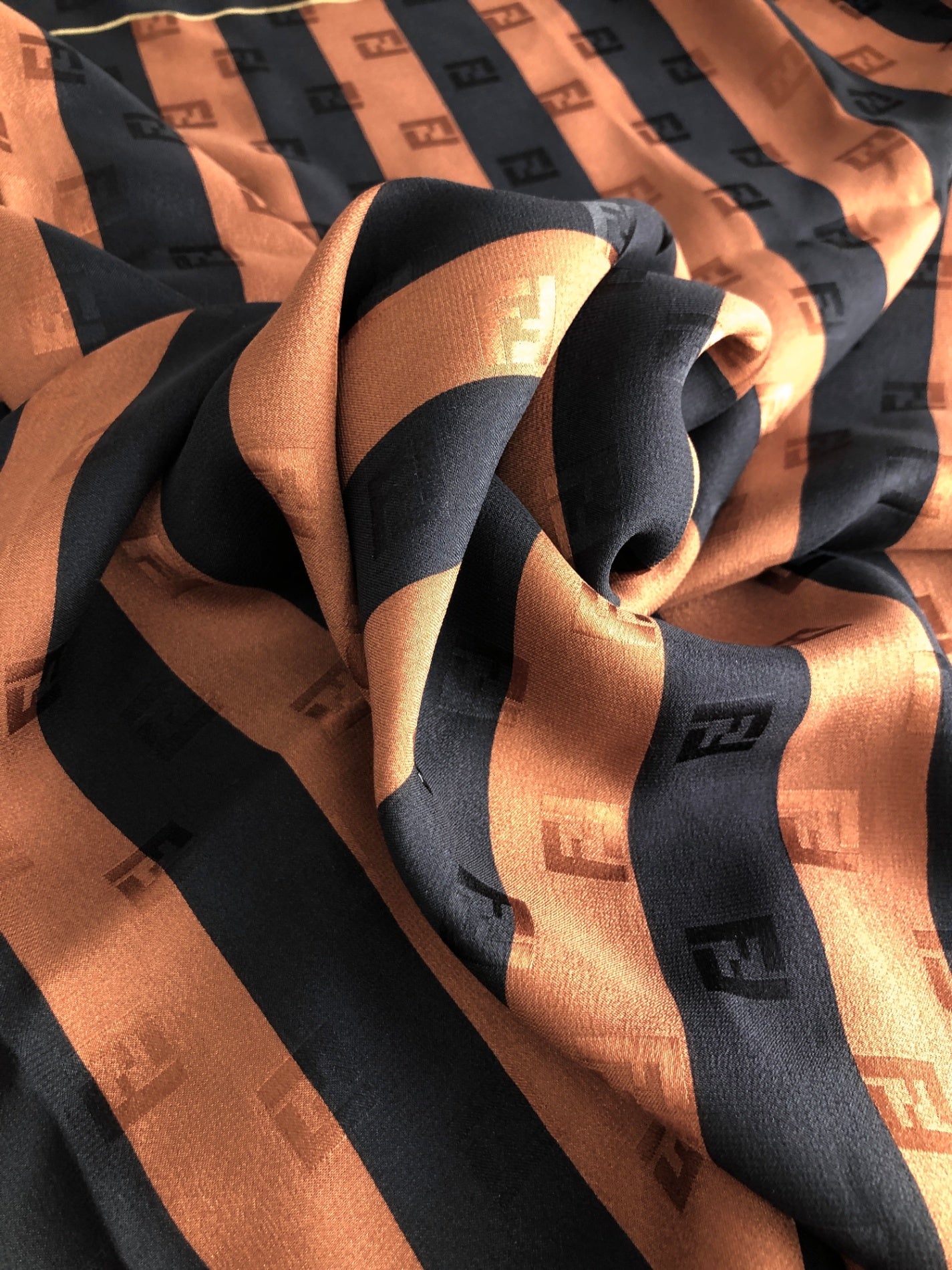 FENDI Pecan Scarf Brown×Black Vintage z3356g