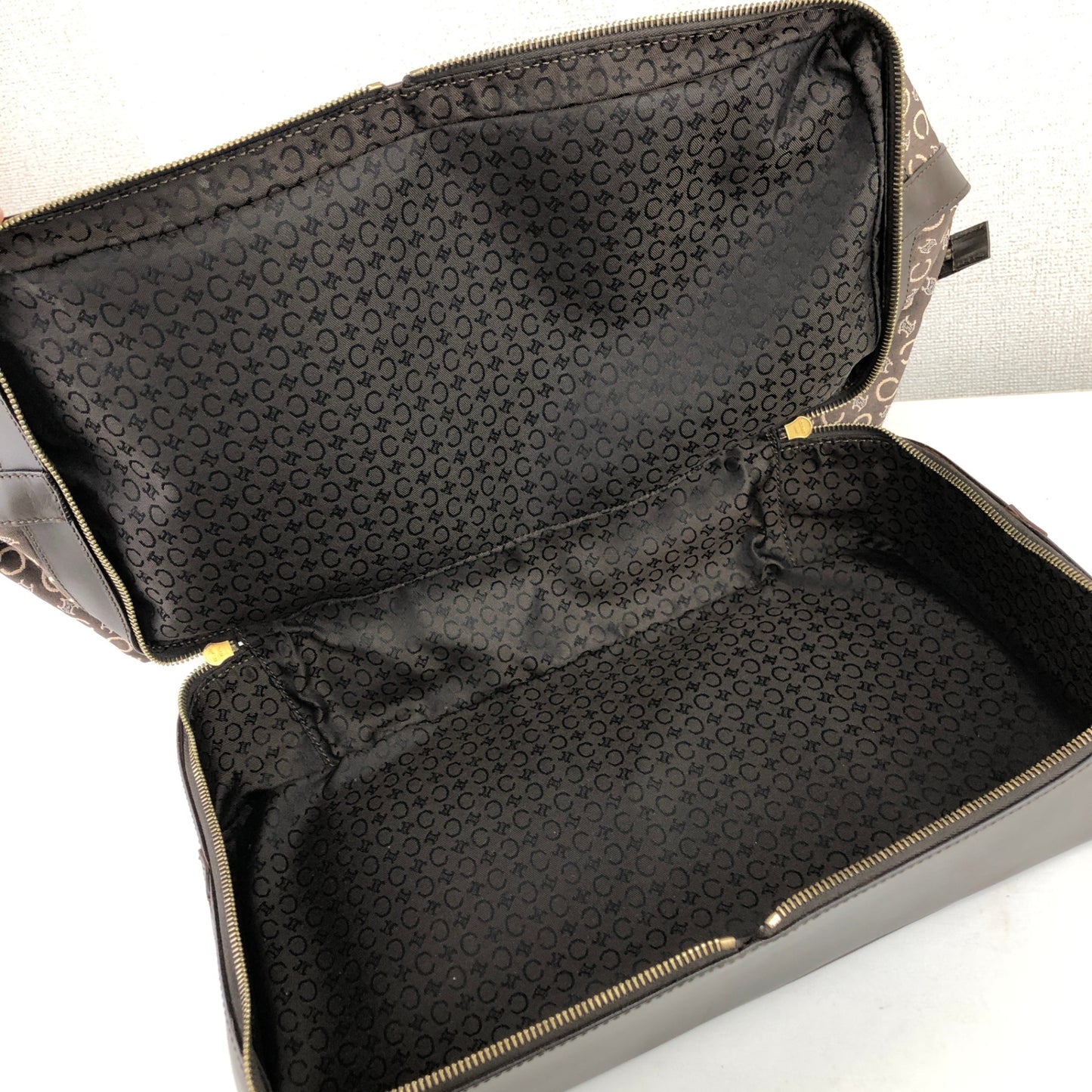 CELINE Macadam Handbag Boston bag Brown Vintage 7kve88