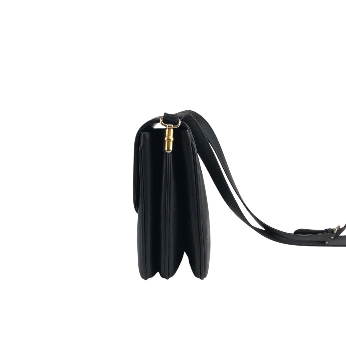 CELINE Blason Flap Shoulder bag Black Vintage txzb37