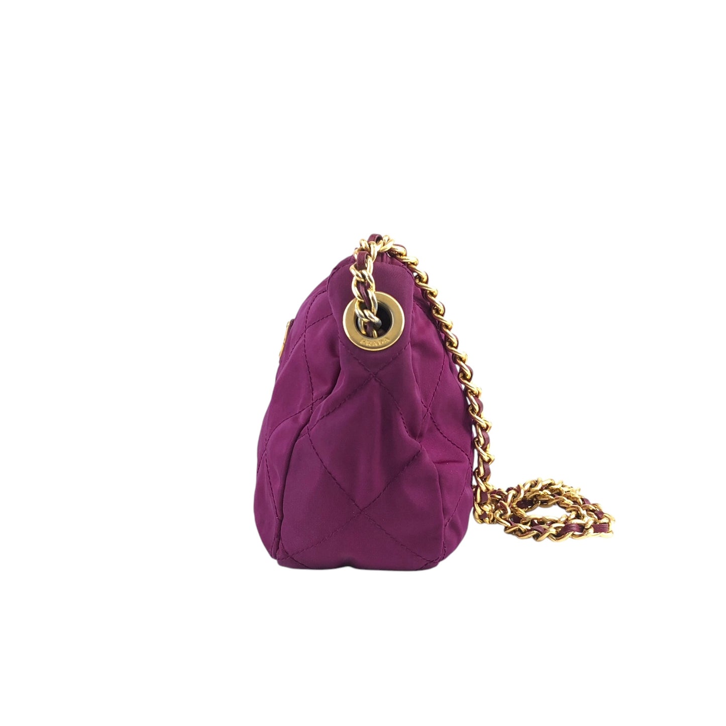 PRADA Triangle Logo Chain Shoulder bag Purple Vintage brs8wn