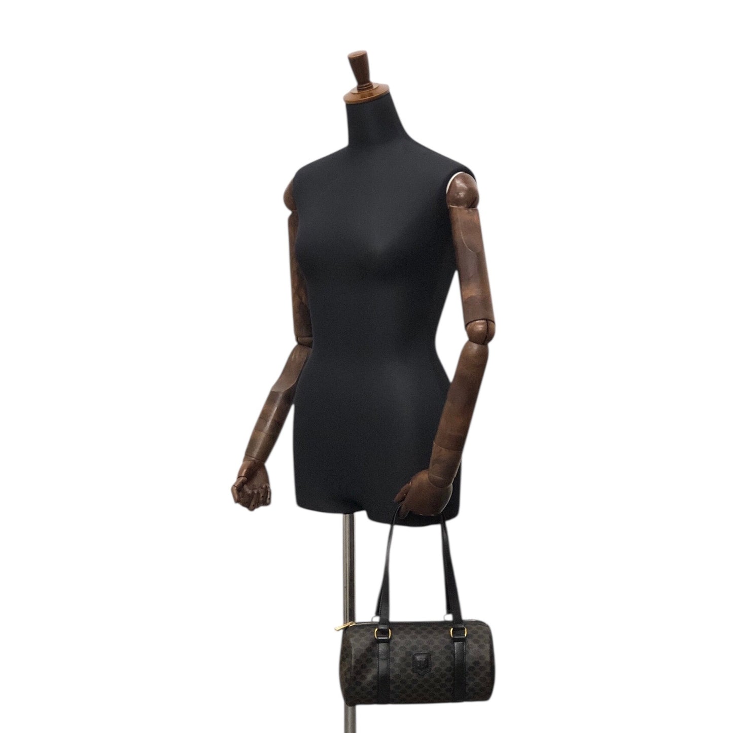 CELINE Macadam Blason Handbag Black Vintage yagsxr