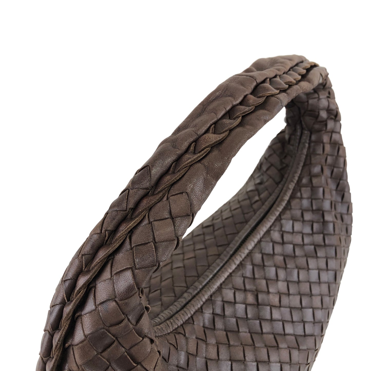 Bottega Veneta Intrecciato Hobobag Handbag Brown Vintage tm87cp