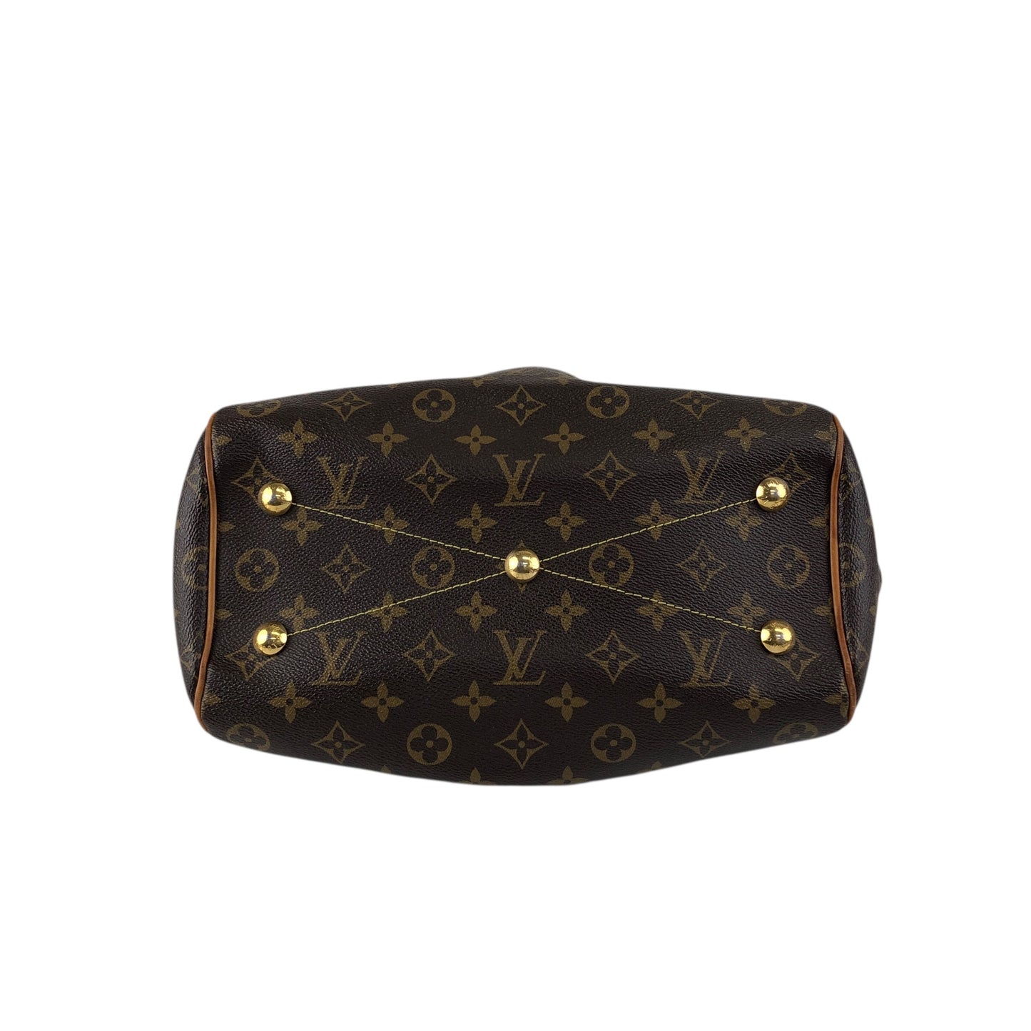 LOUIS VUITTON Monogram Handbag Brown Vintage v3t8ju