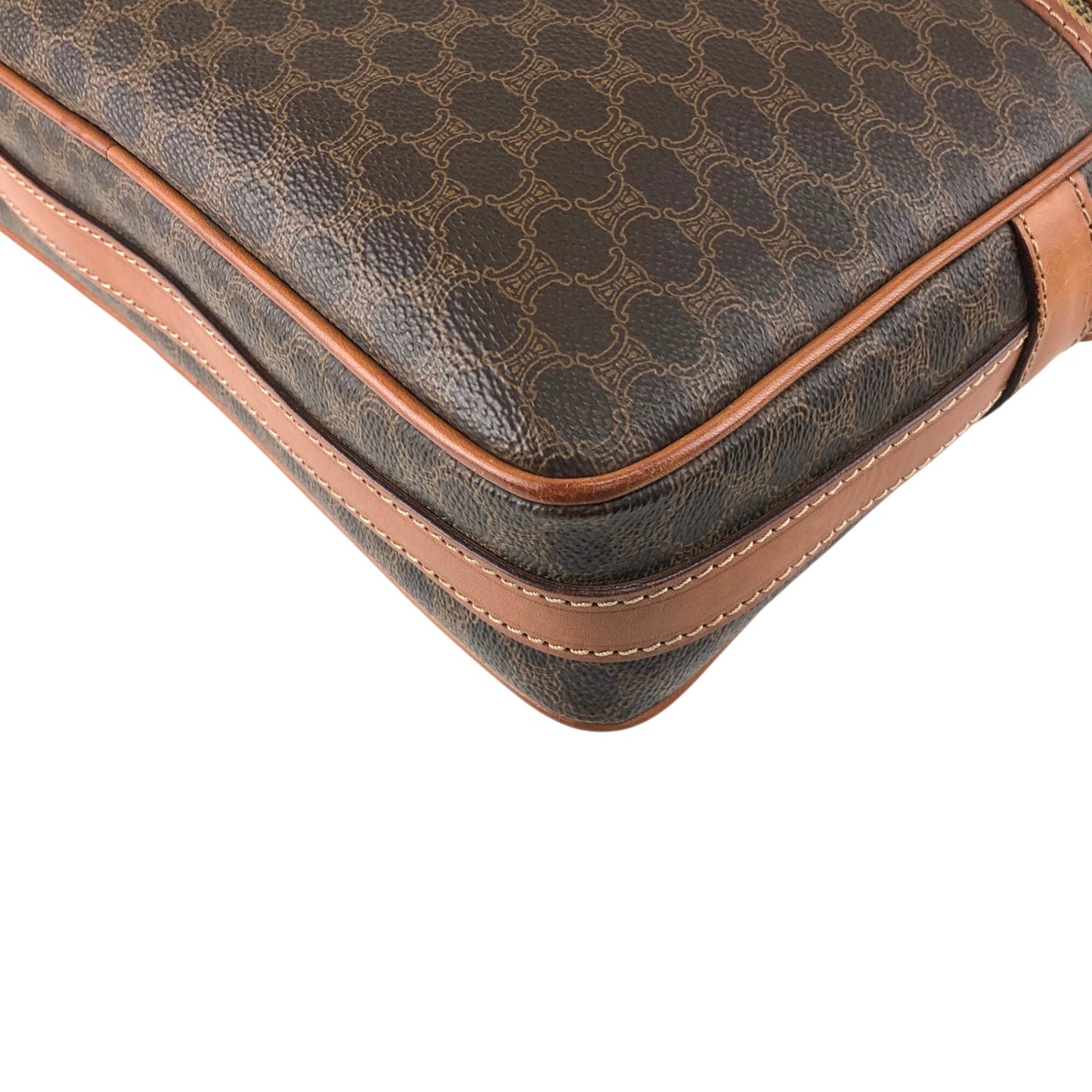 CELINE Macadam Blason Shoulder bag Brown Vintage jbdzhb