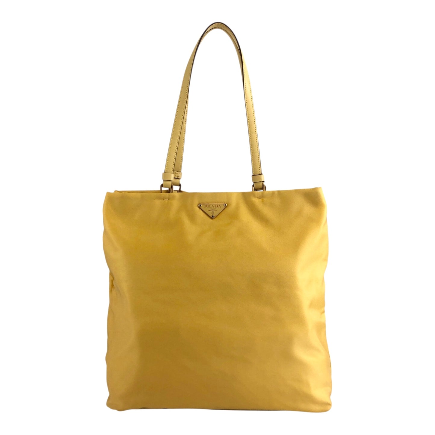 PRADA Triangle Logo Totebag Yellow Vintage gp2htj