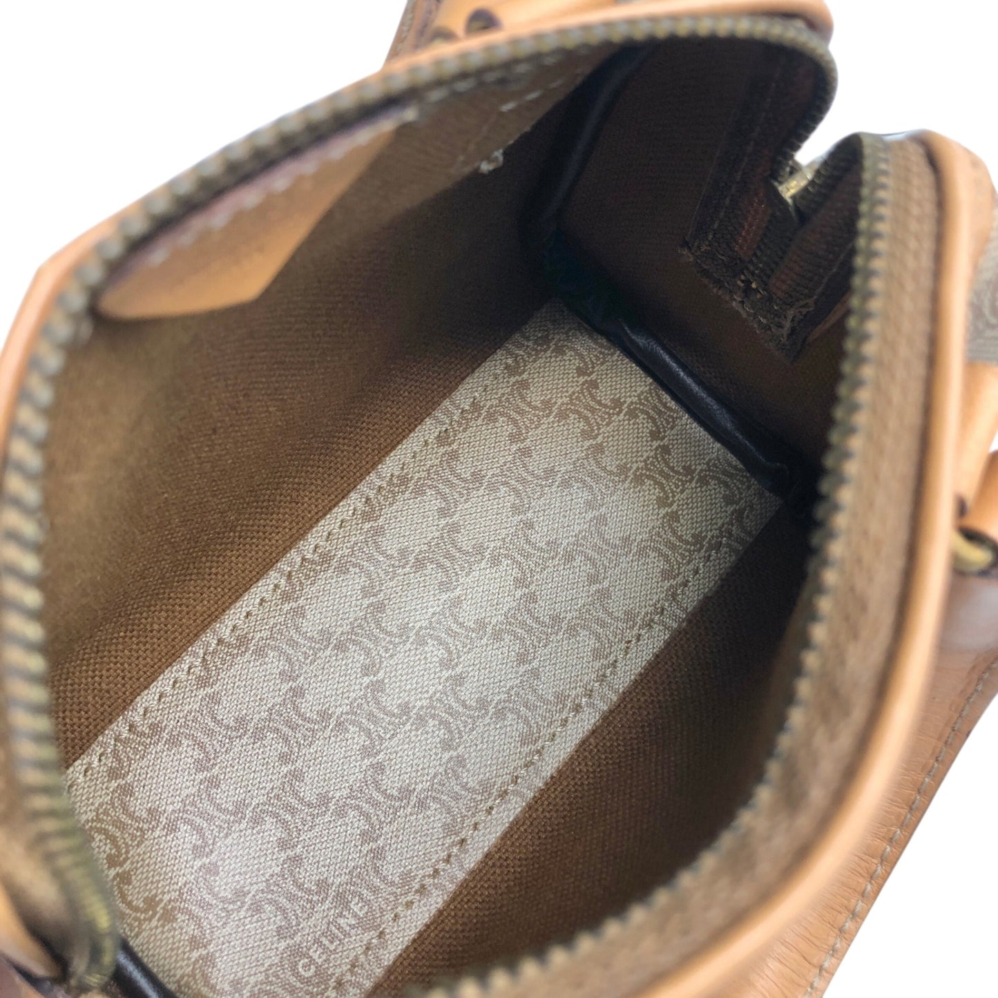 CELINE Macadam 兩用小號手提包單肩包米色復古 ecy7xt