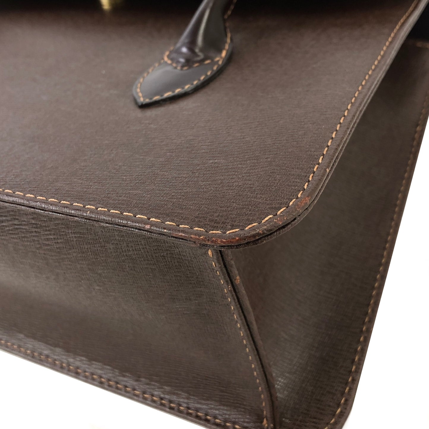 Burberrys Logo Leather Handbag Brown Vintage yxhneg